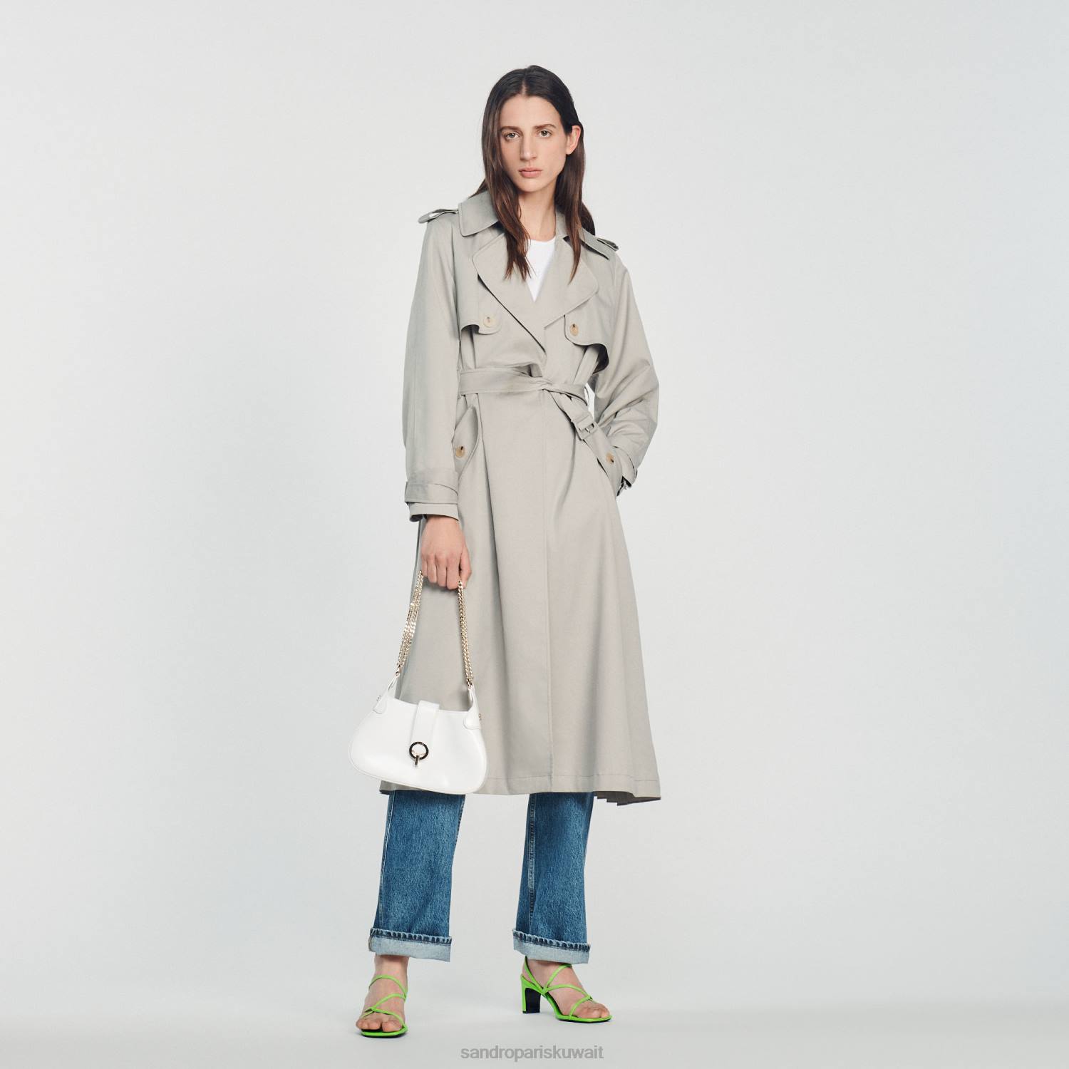 مُكَمِّلات Sandro Paris حقيبة سلسلة جانيت الحلوة 0 (أبيض) نحيف ZJ00564