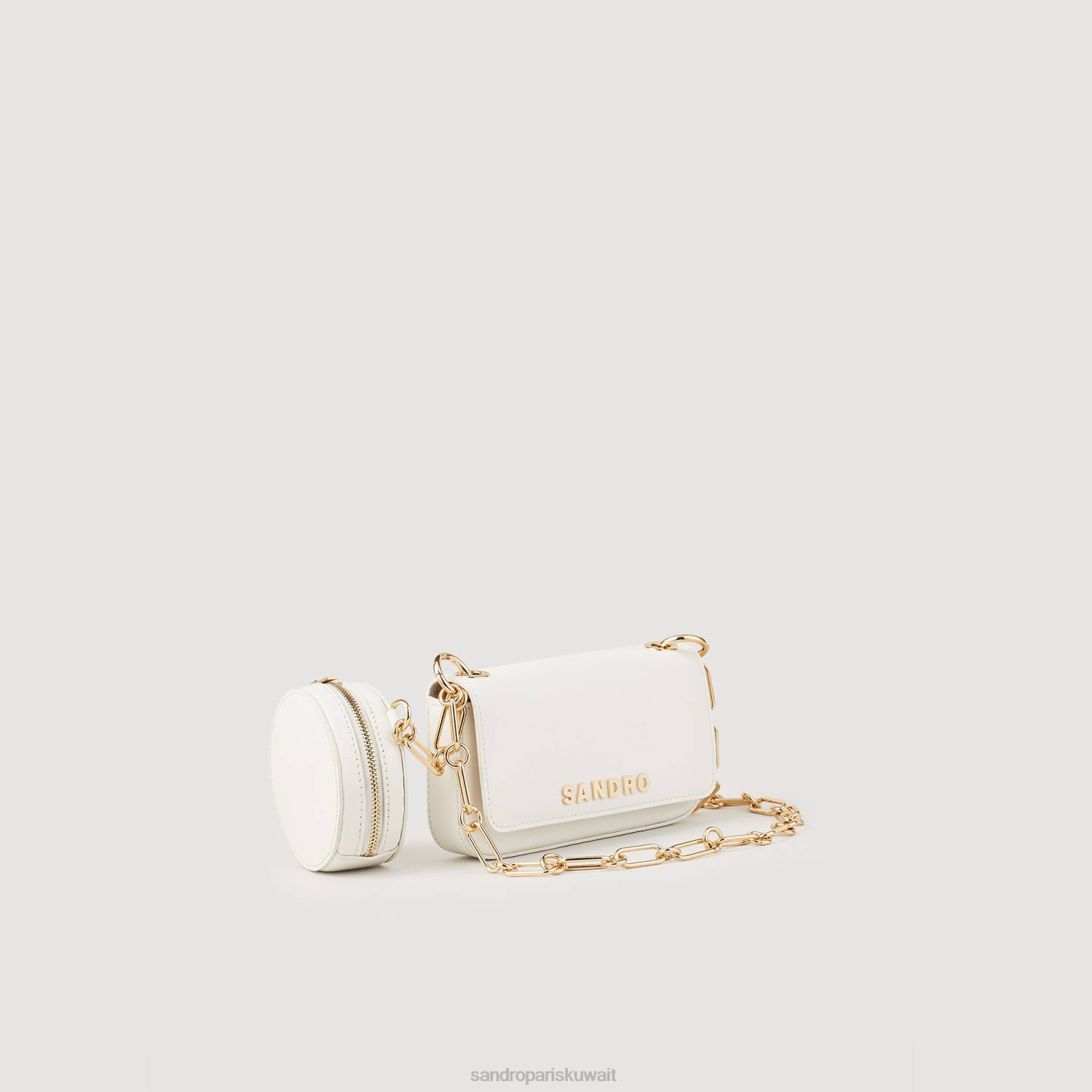 مُكَمِّلات Sandro Paris حقيبة توتيمو مع حزام سلسلة 0 (أبيض) نحيف ZJ00568