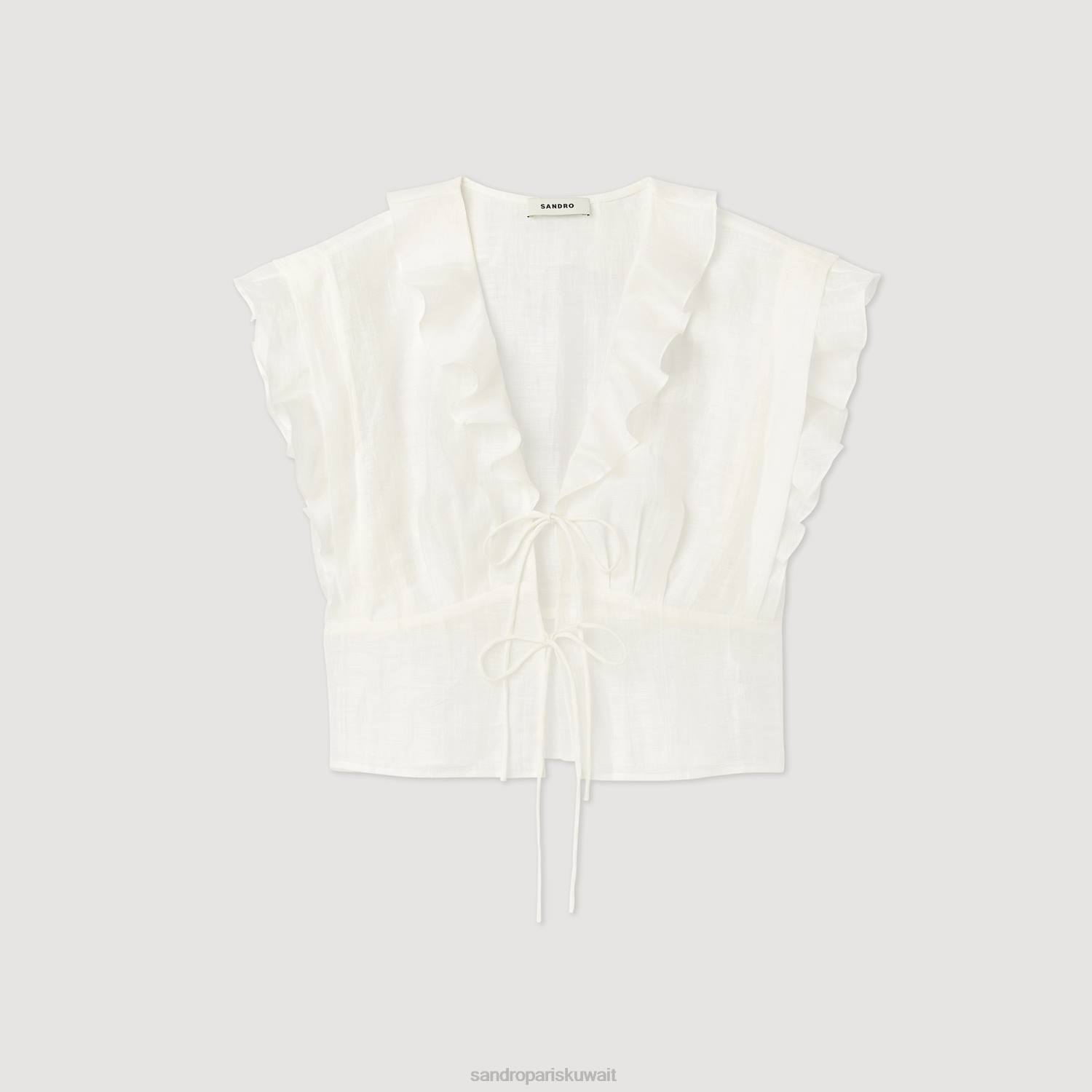 ثياب Sandro Paris اعلى المحاصيل أبيض نحيف ZJ00102