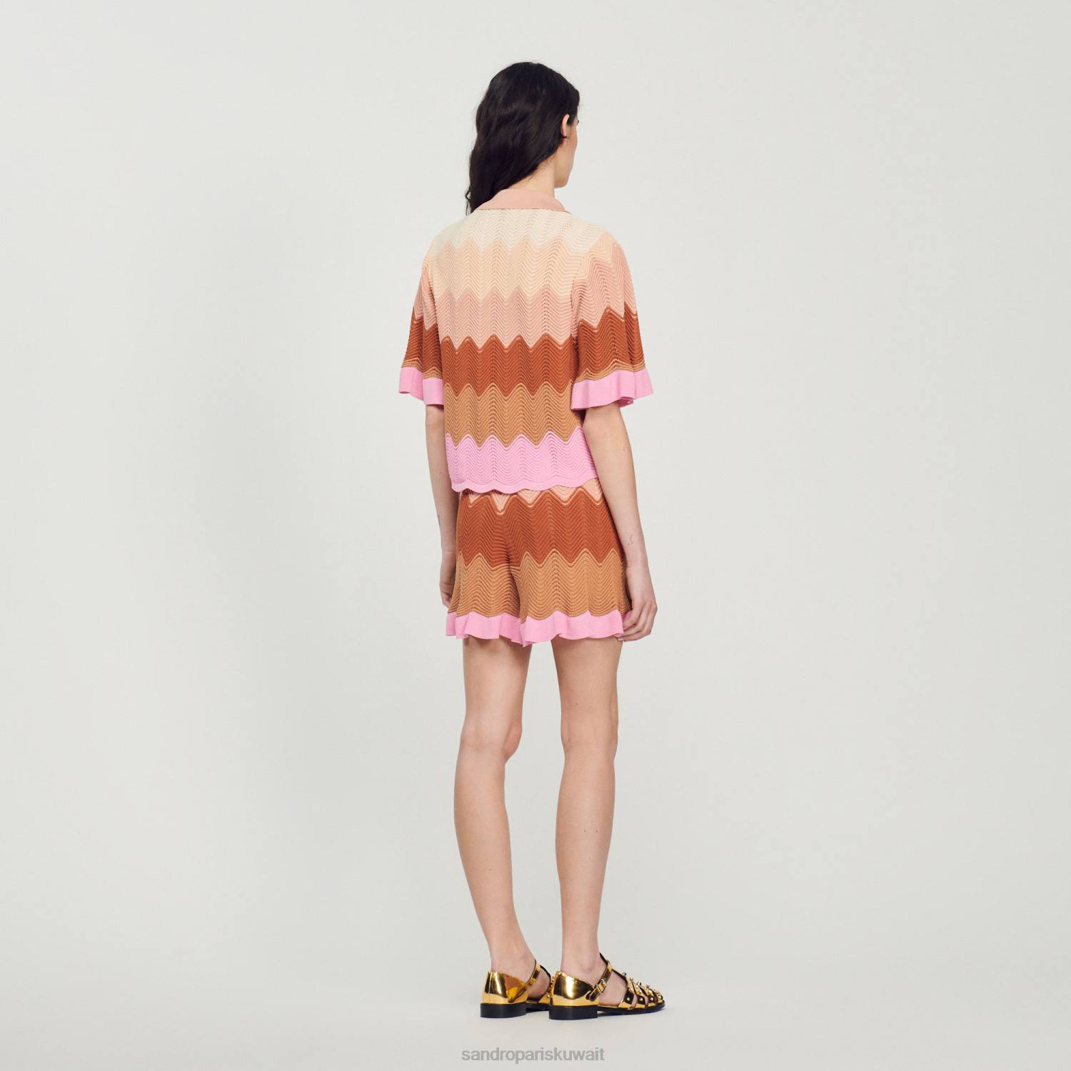 ثياب Sandro Paris سترة متماسكة متعدد الألوان نحيف ZJ00106