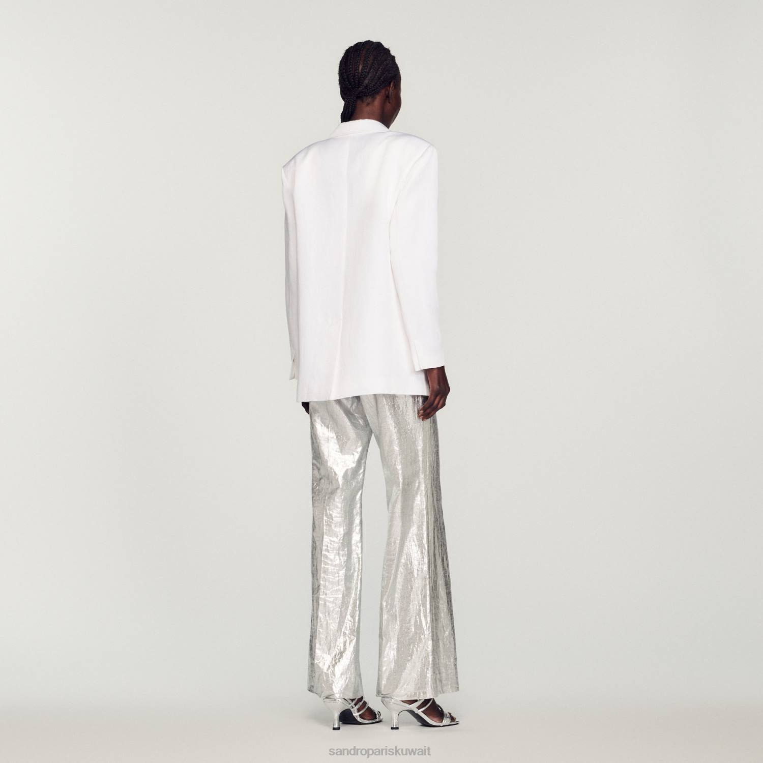 ثياب Sandro Paris سترة مصممة أبيض نحيف ZJ00140