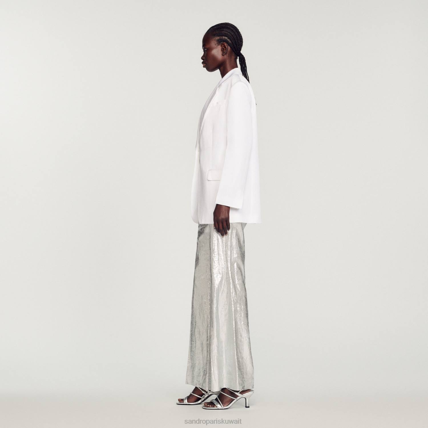 ثياب Sandro Paris سترة مصممة أبيض نحيف ZJ00140