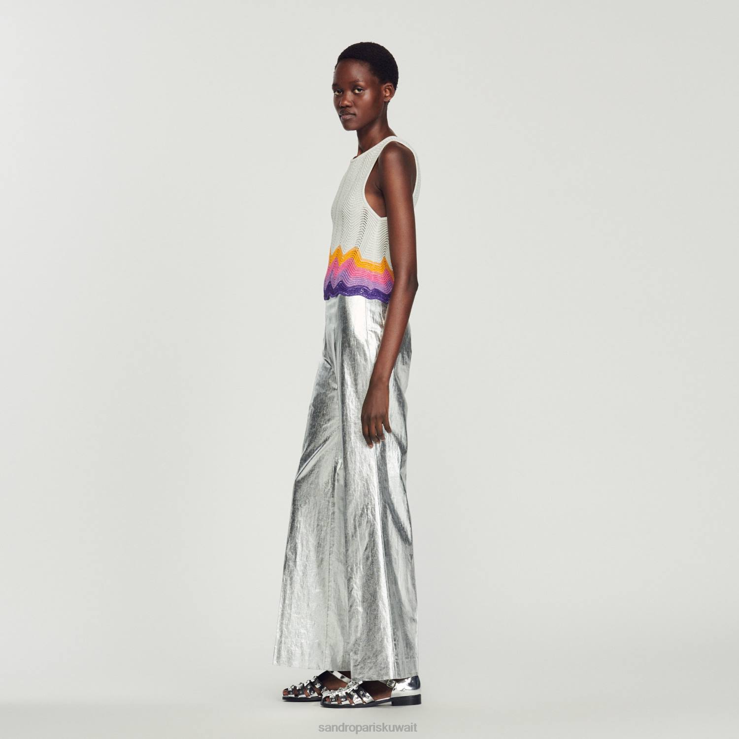 ثياب Sandro Paris خزان محبوك متعدد الألوان نحيف ZJ00163