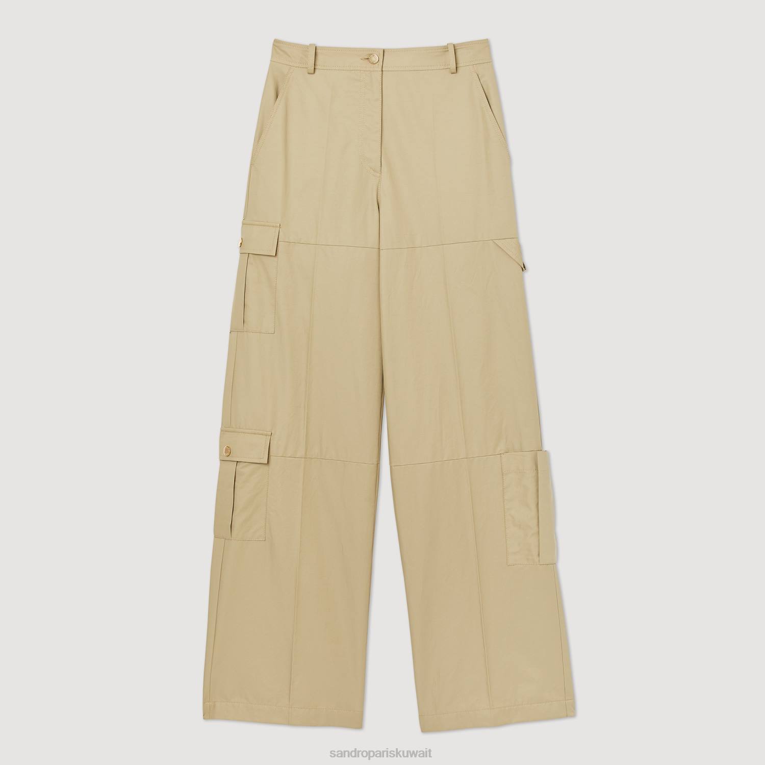 ثياب Sandro Paris السراويل البضائع أخضر زيتوني نحيف ZJ00171