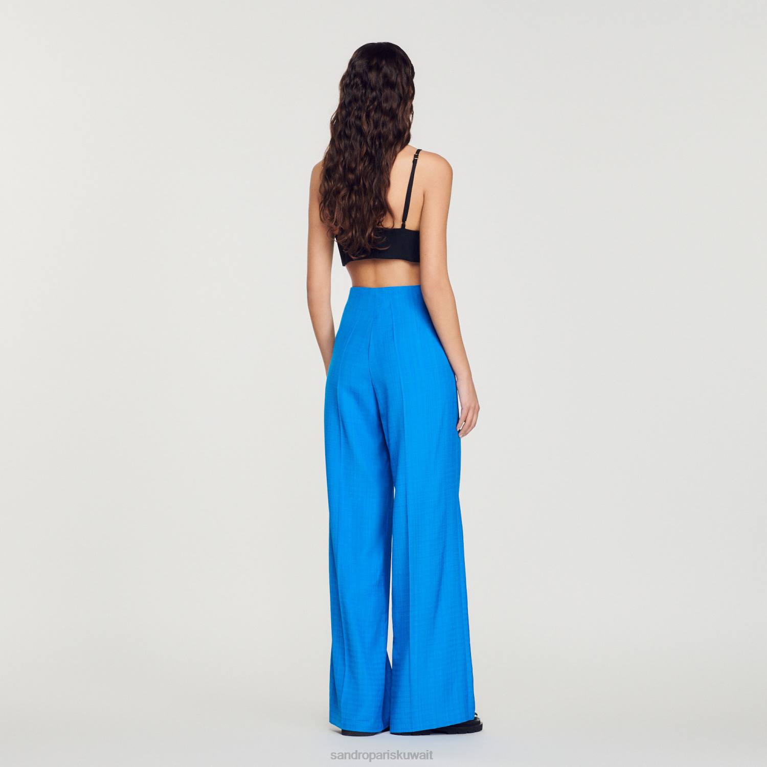 ثياب Sandro Paris السراويل عالية الخصر ازرقلكهرباءيهية نحيف ZJ00201