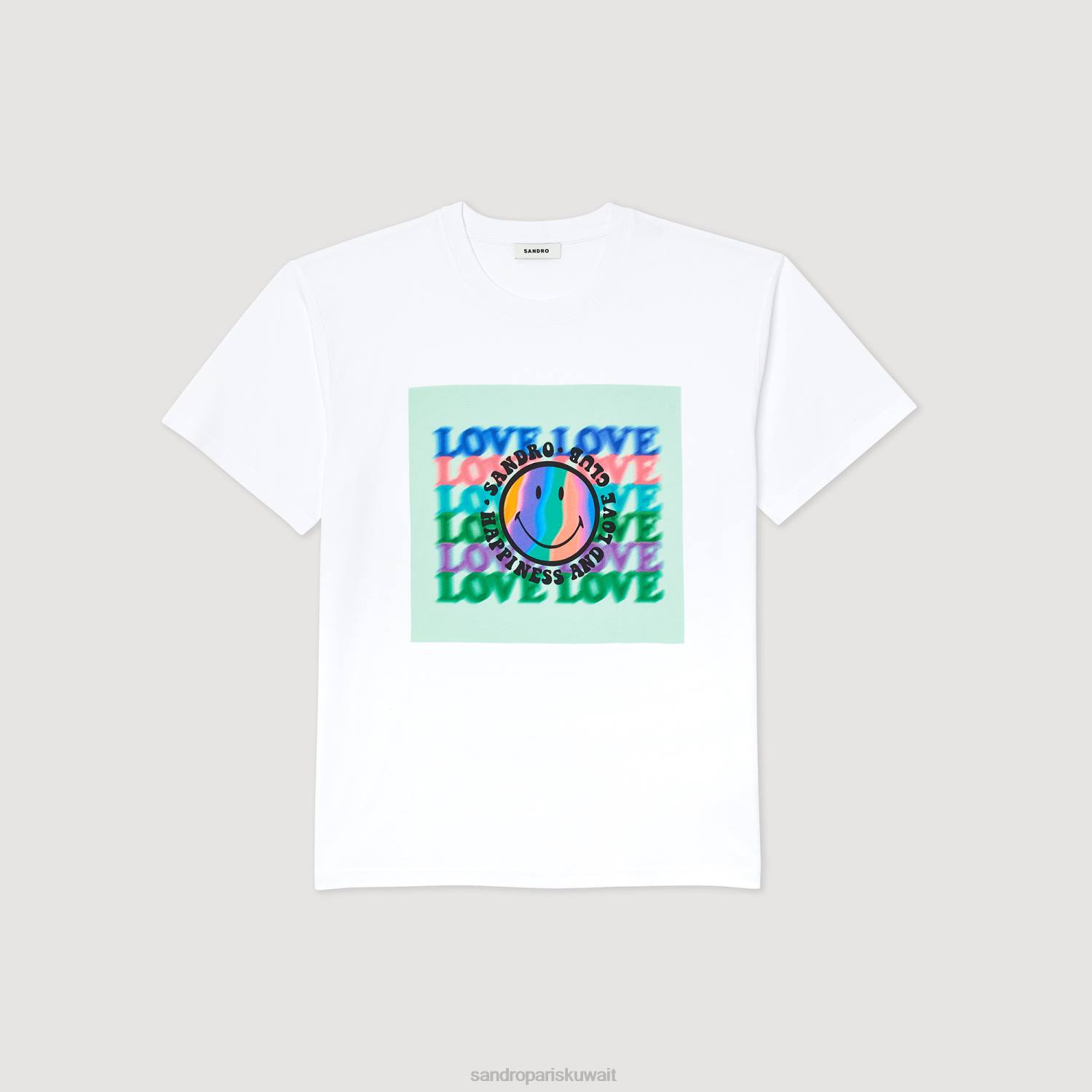 ثياب Sandro Paris مبتسم تي شيرت أبيض نحيف ZJ00209