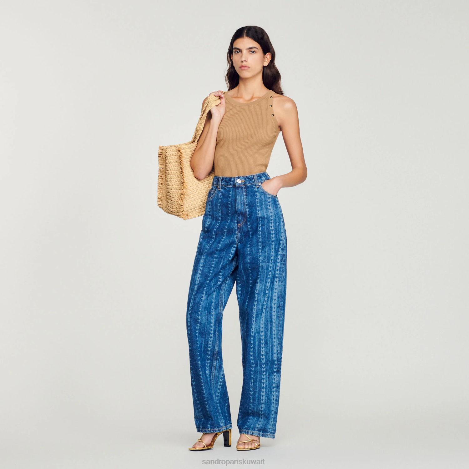 ثياب Sandro Paris خزان مضلع جمل نحيف ZJ00216