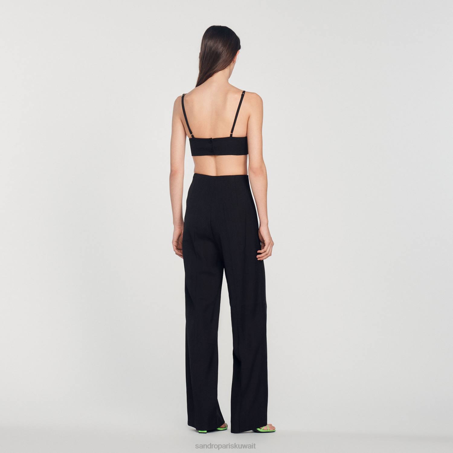 ثياب Sandro Paris اعلى المحاصيل أسود نحيف ZJ00223