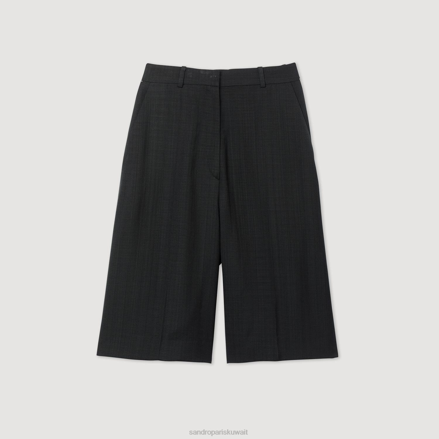 ثياب Sandro Paris شورت برمودا بقصة مستقيمة أسود نحيف ZJ00226