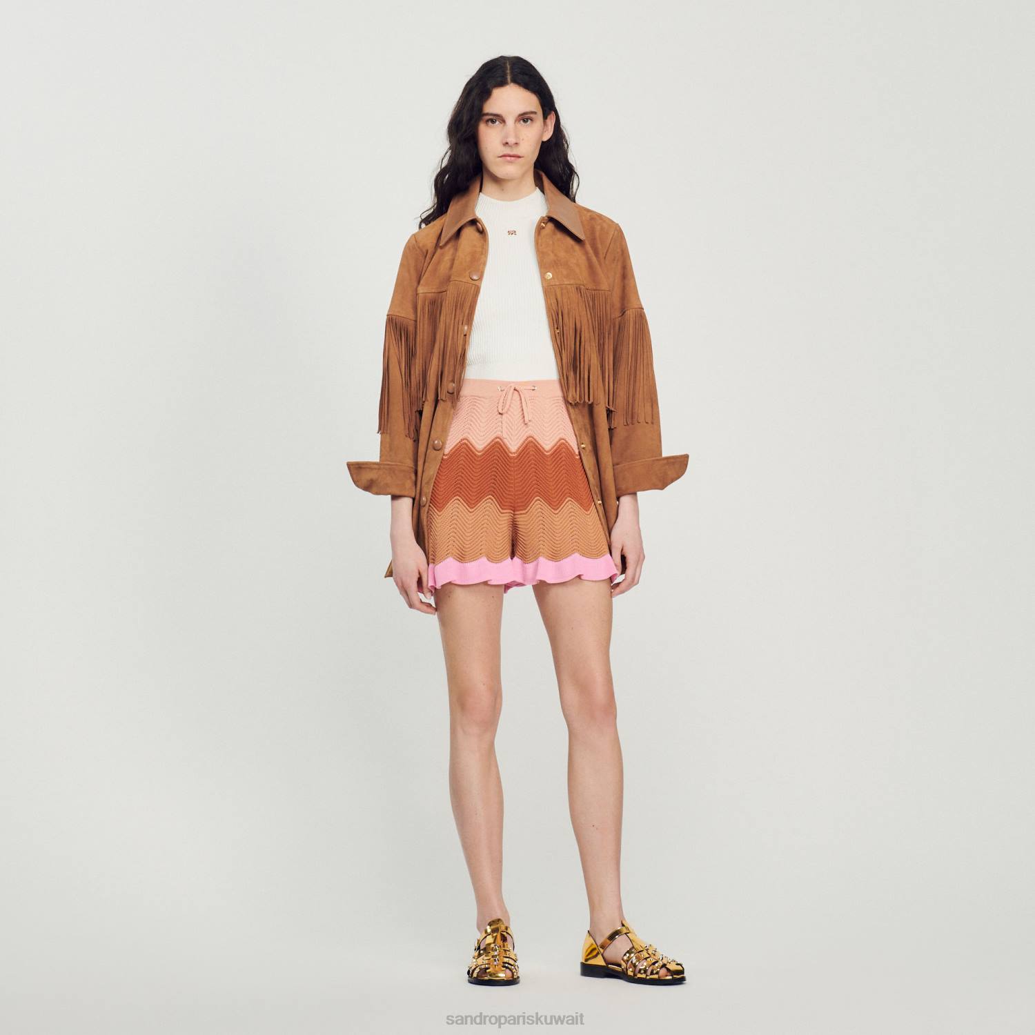 ثياب Sandro Paris السراويل متماسكة متعدد الألوان نحيف ZJ00227