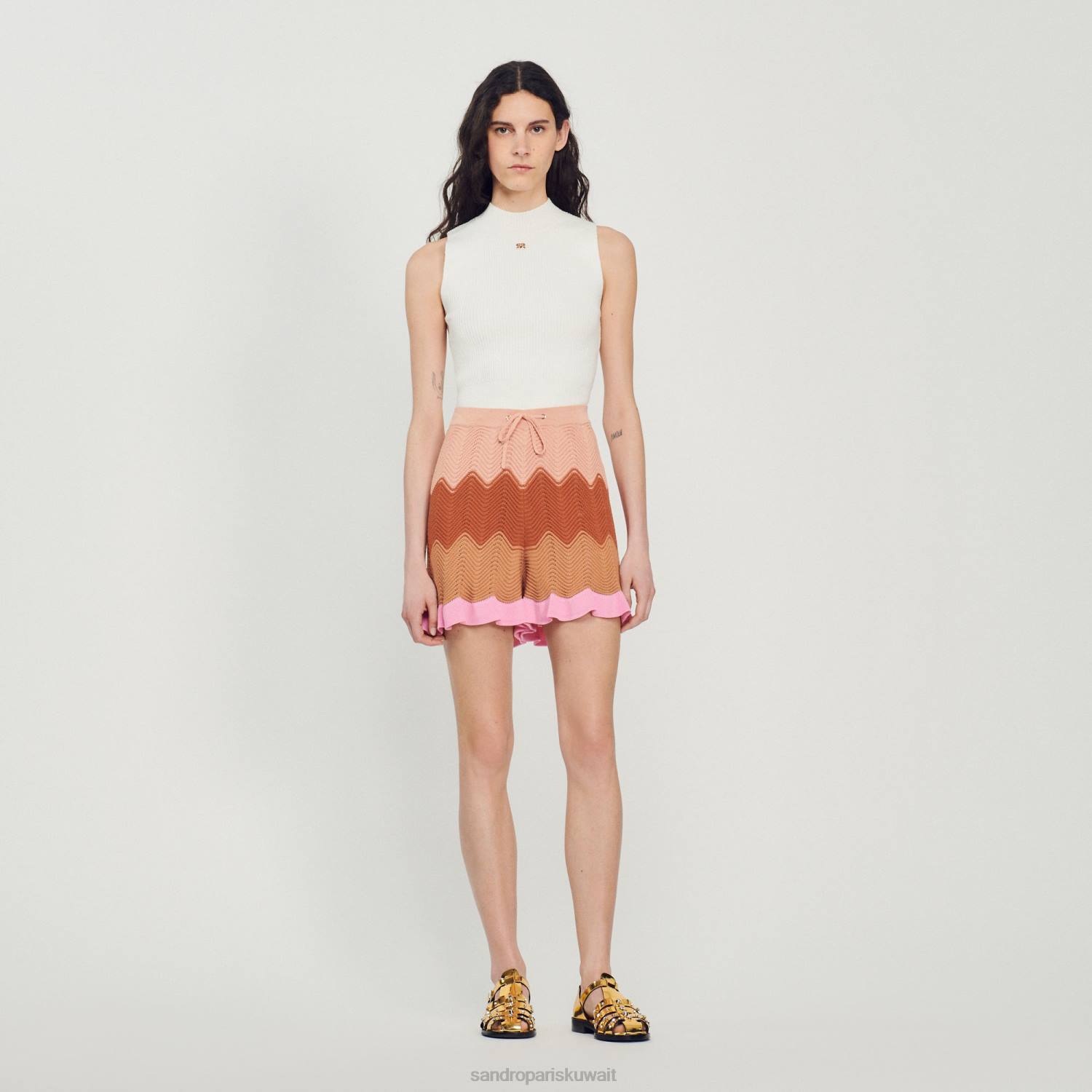 ثياب Sandro Paris السراويل متماسكة متعدد الألوان نحيف ZJ00227