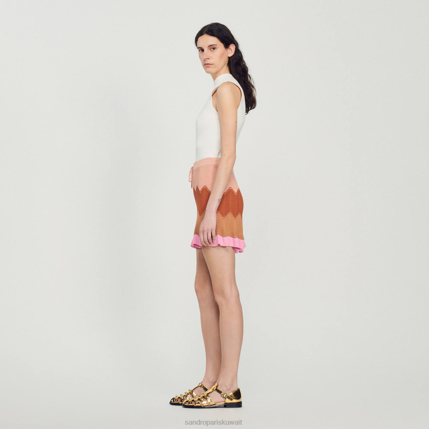 ثياب Sandro Paris السراويل متماسكة متعدد الألوان نحيف ZJ00227