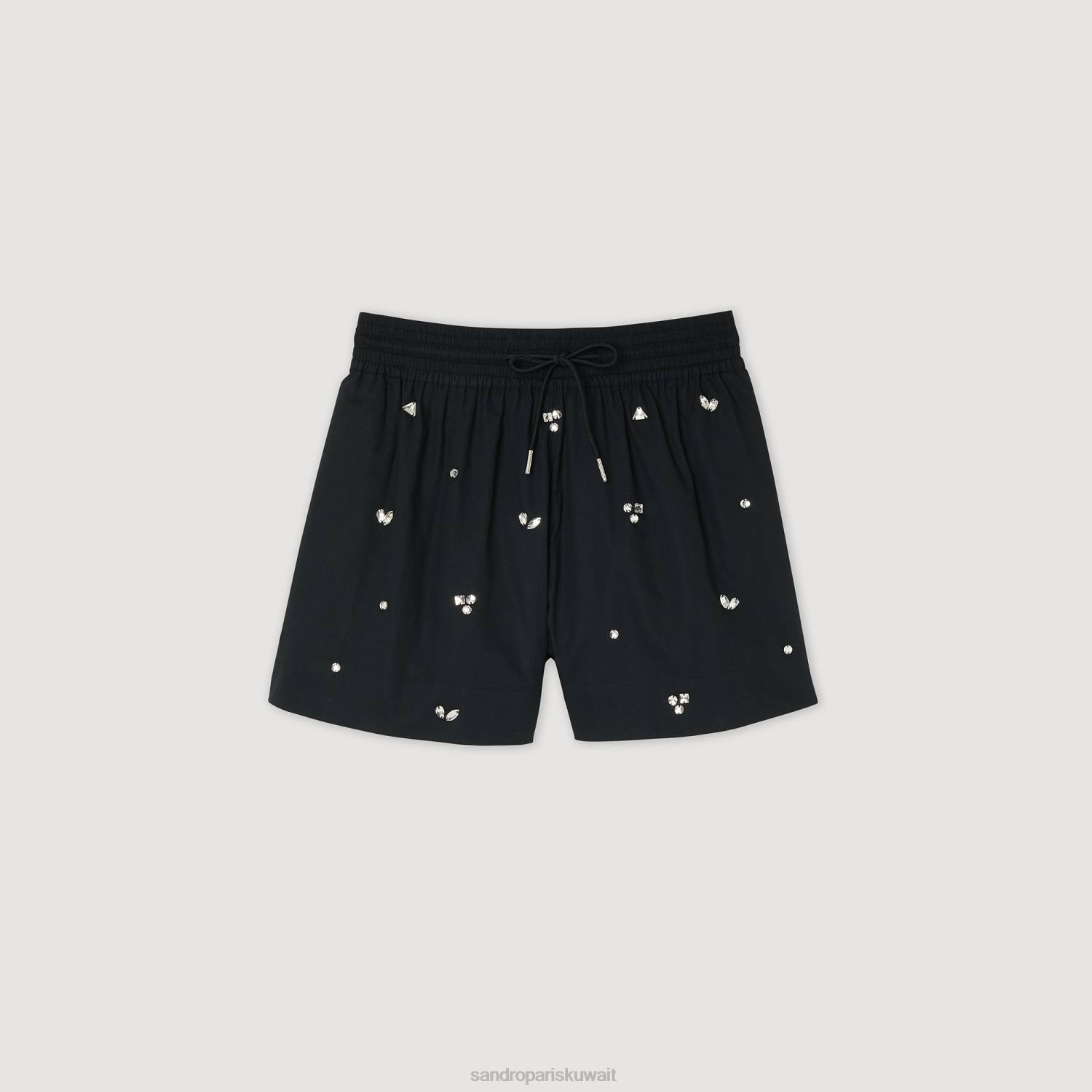ثياب Sandro Paris شورت مطرز يدويًا أسود نحيف ZJ00236