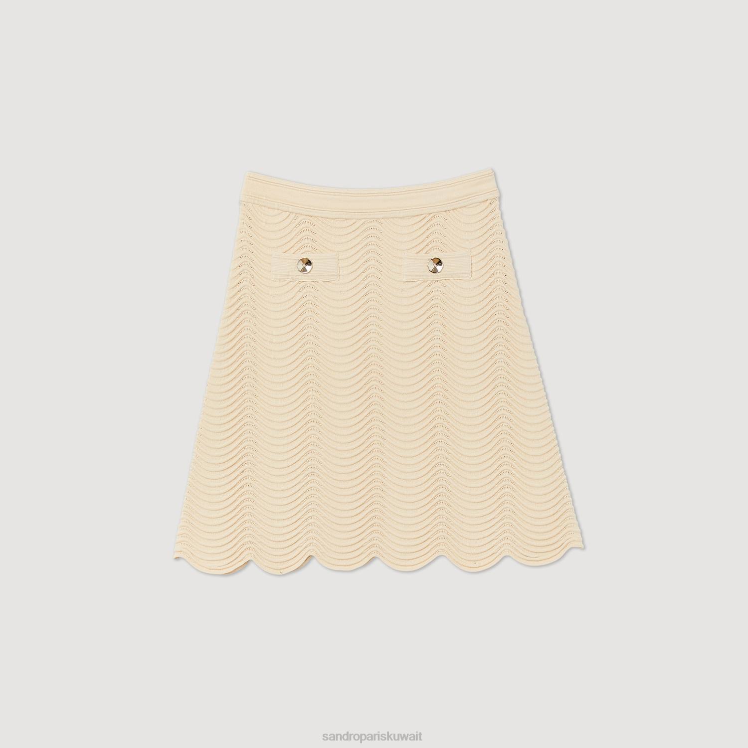 ثياب Sandro Paris تنورة قصيرة محبوكة طبيعي نحيف ZJ00241