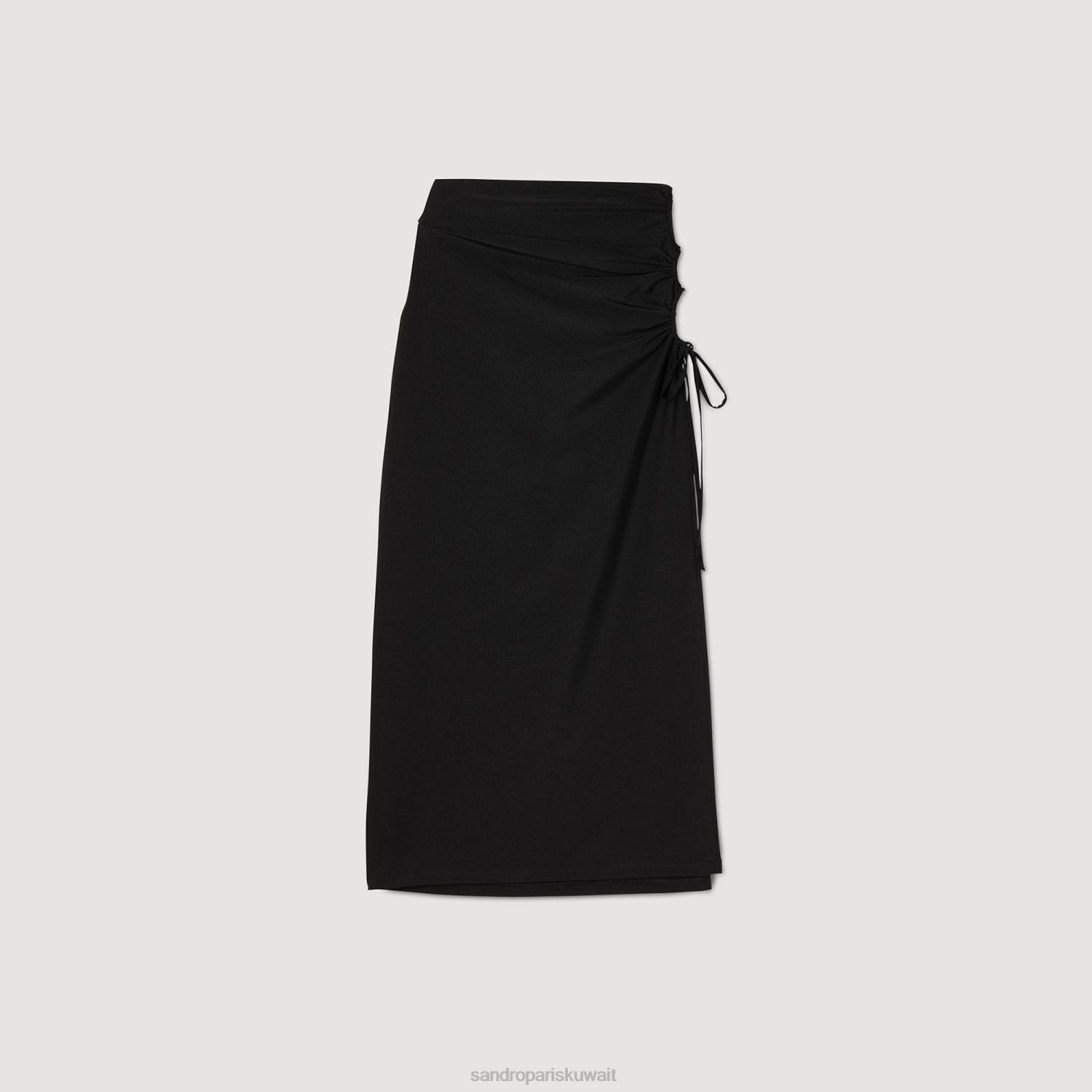 ثياب Sandro Paris تنورة ردائه أسود نحيف ZJ00261