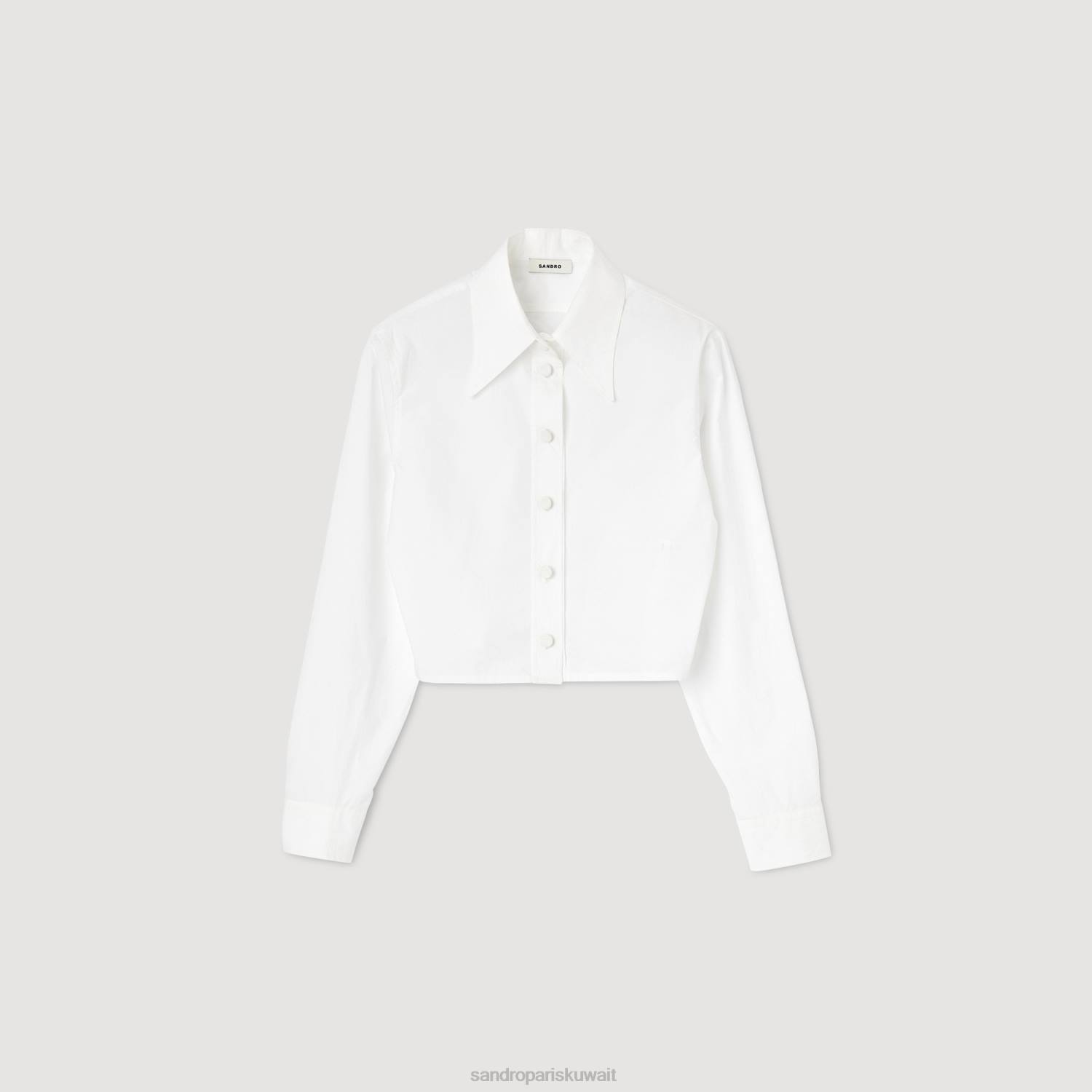 ثياب Sandro Paris قميص قصير أبيض نحيف ZJ0029
