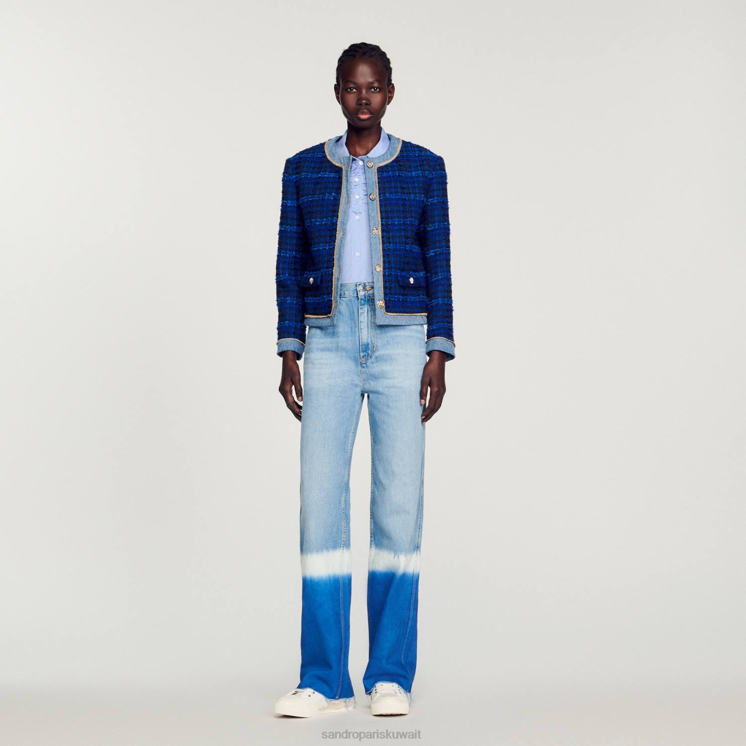 ثياب Sandro Paris سترة صوفية ازرقلكهرباءيهية نحيف ZJ00290