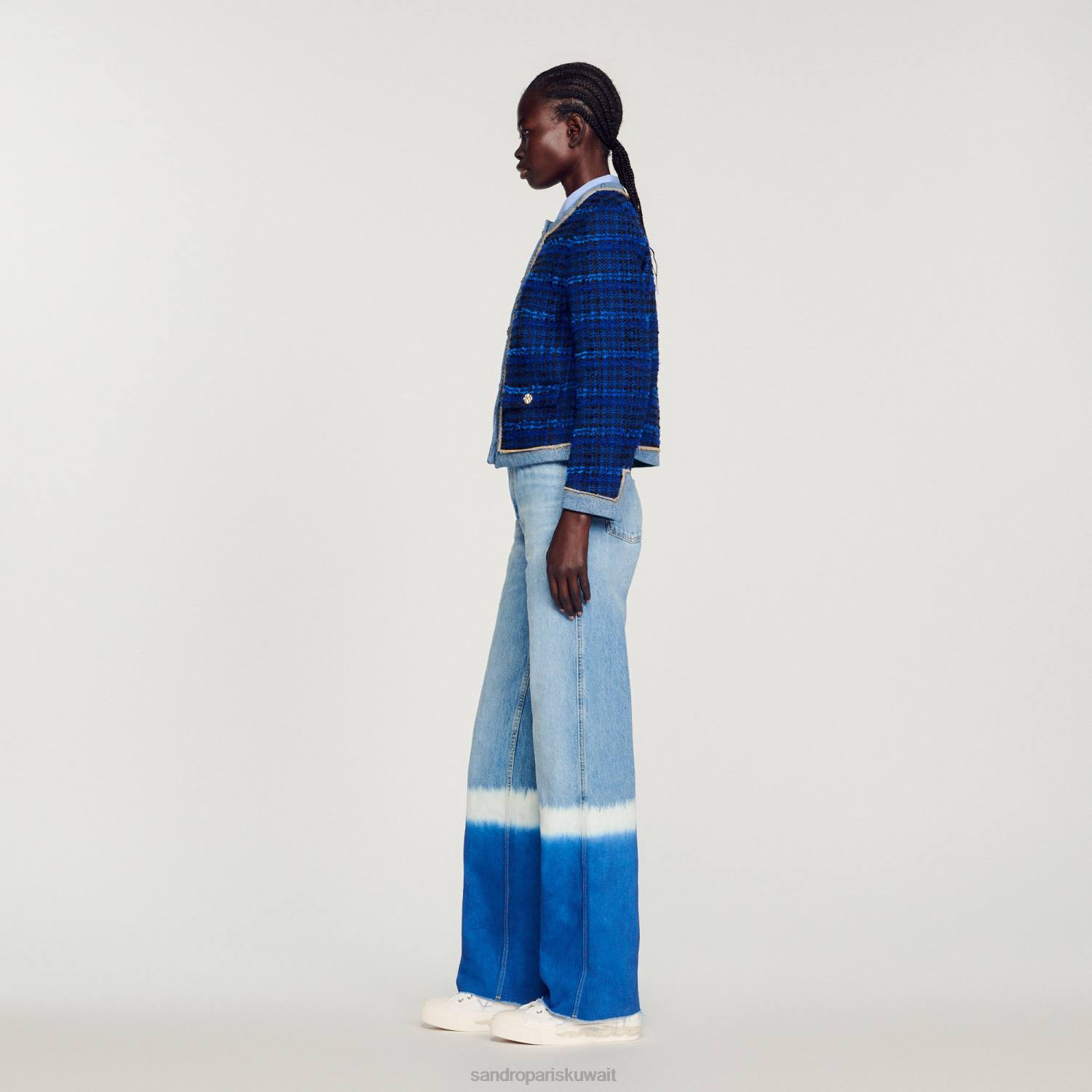 ثياب Sandro Paris سترة صوفية ازرقلكهرباءيهية نحيف ZJ00290