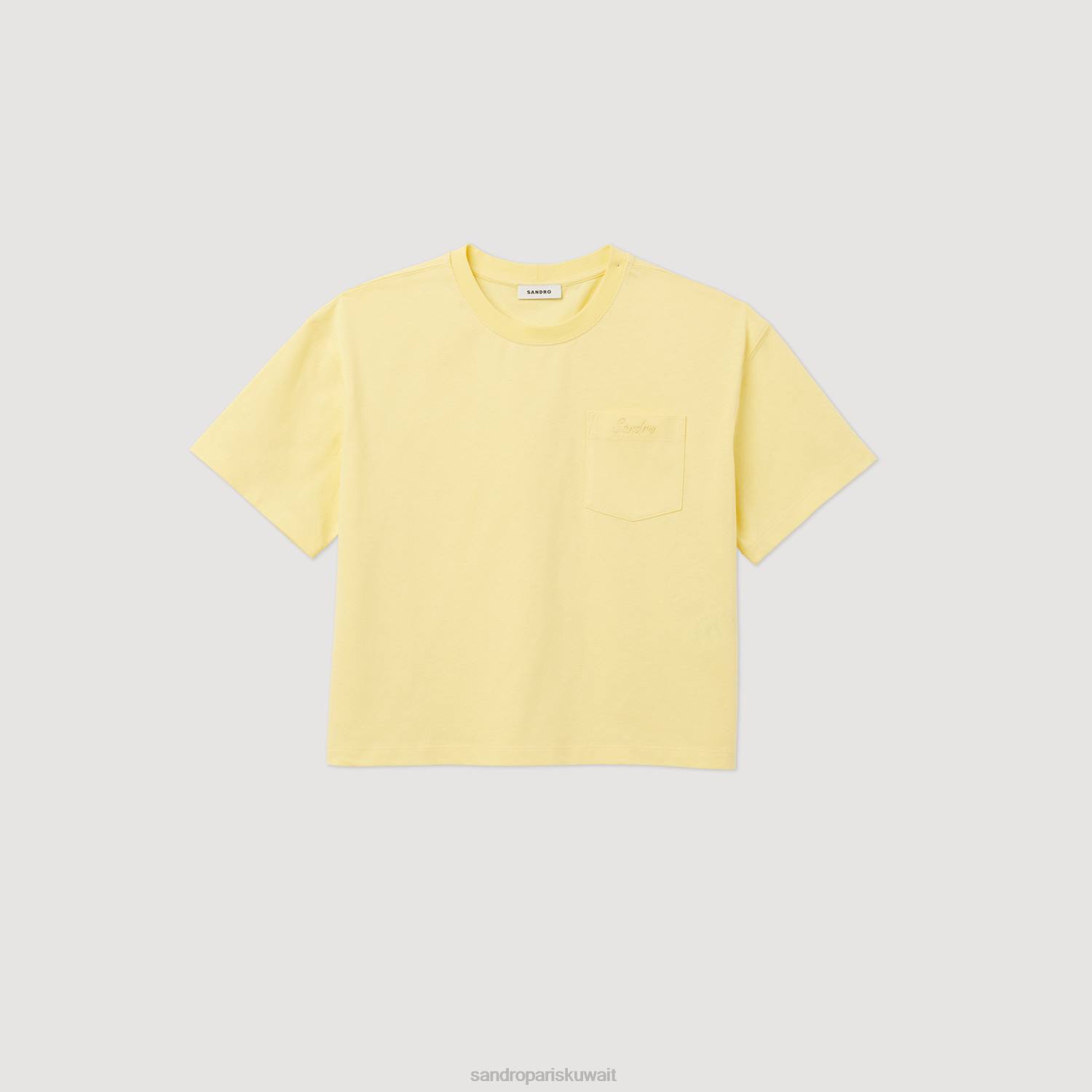 ثياب Sandro Paris اقتصاص فضفاض تي شيرت لون واحد نحيف ZJ00297