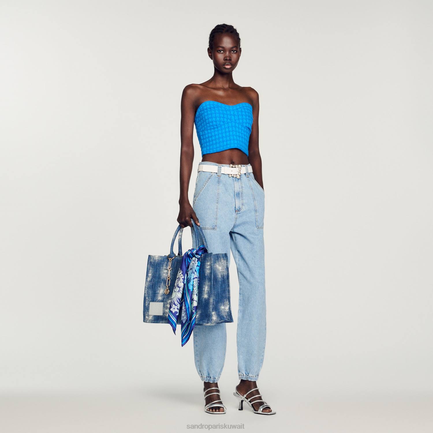 ثياب Sandro Paris اقتصاص التويد بوستير ازرقلكهرباءيهية نحيف ZJ00299