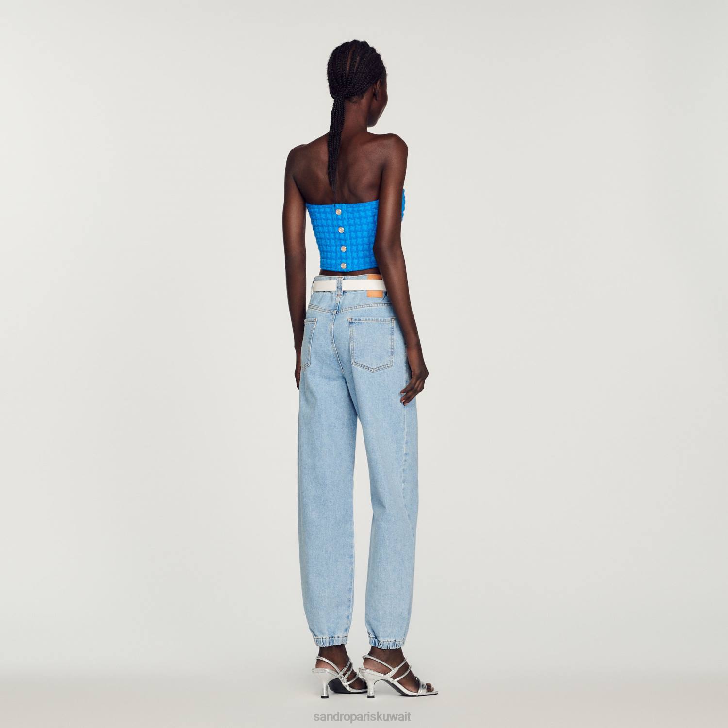 ثياب Sandro Paris اقتصاص التويد بوستير ازرقلكهرباءيهية نحيف ZJ00299