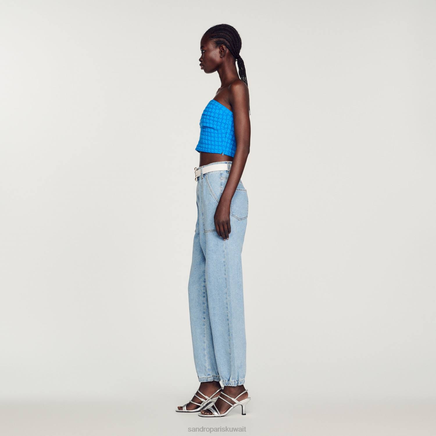 ثياب Sandro Paris اقتصاص التويد بوستير ازرقلكهرباءيهية نحيف ZJ00299