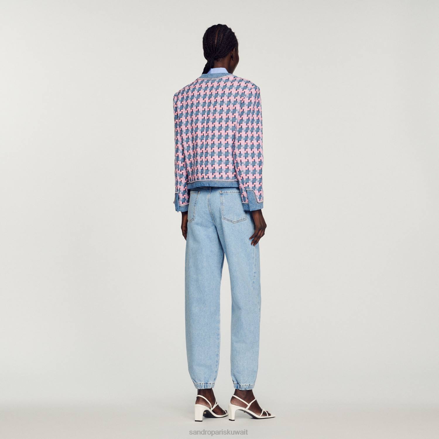 ثياب Sandro Paris سترة صوفية أرجواني/أزرق نحيف ZJ00301