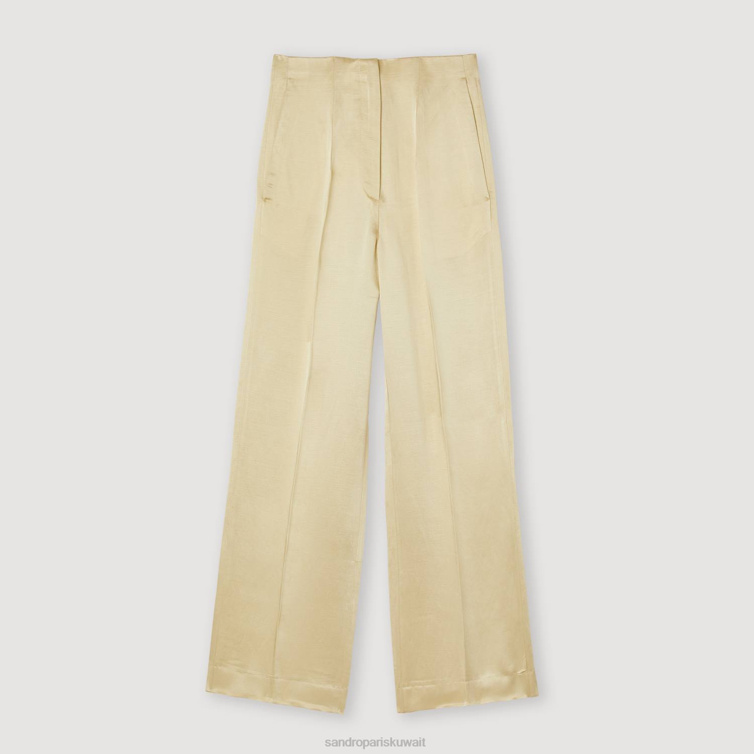 ثياب Sandro Paris السراويل عالية الخصر الطباشير نحيف ZJ00318