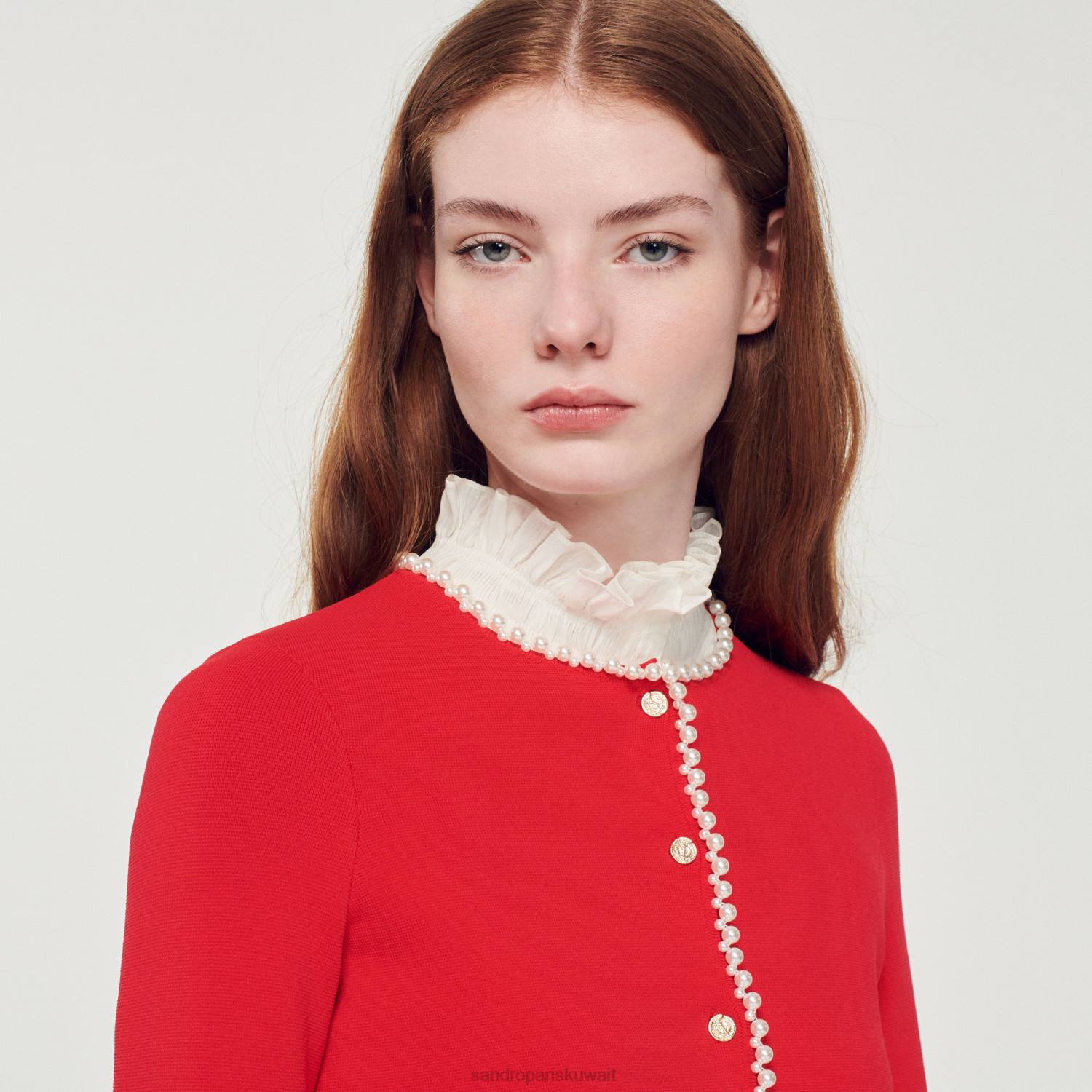 ثياب Sandro Paris سترة مطرز لون واحد نحيف ZJ00335