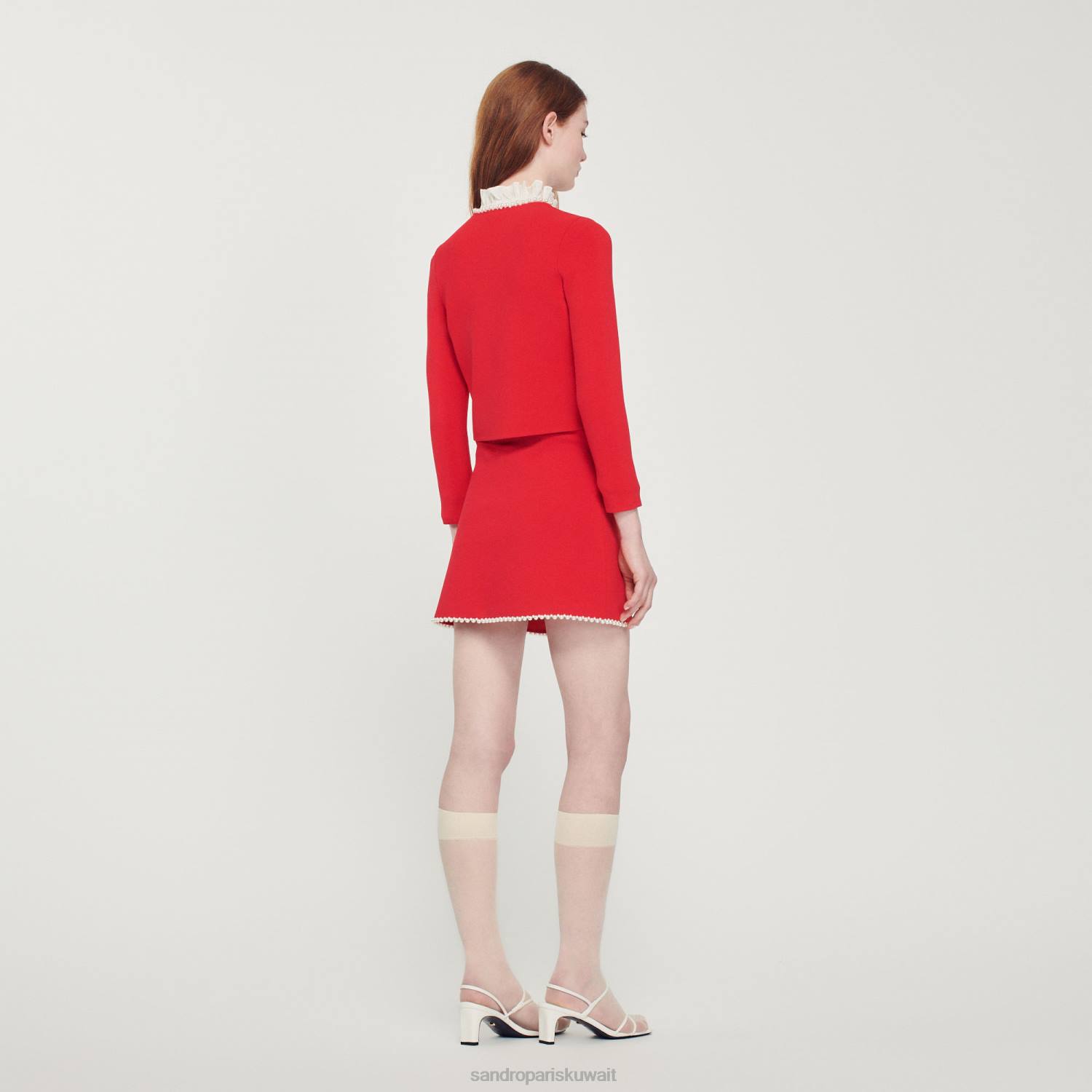 ثياب Sandro Paris سترة مطرز لون واحد نحيف ZJ00335