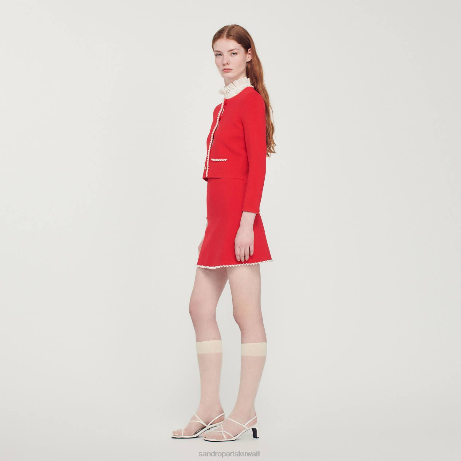 ثياب Sandro Paris سترة مطرز لون واحد نحيف ZJ00335