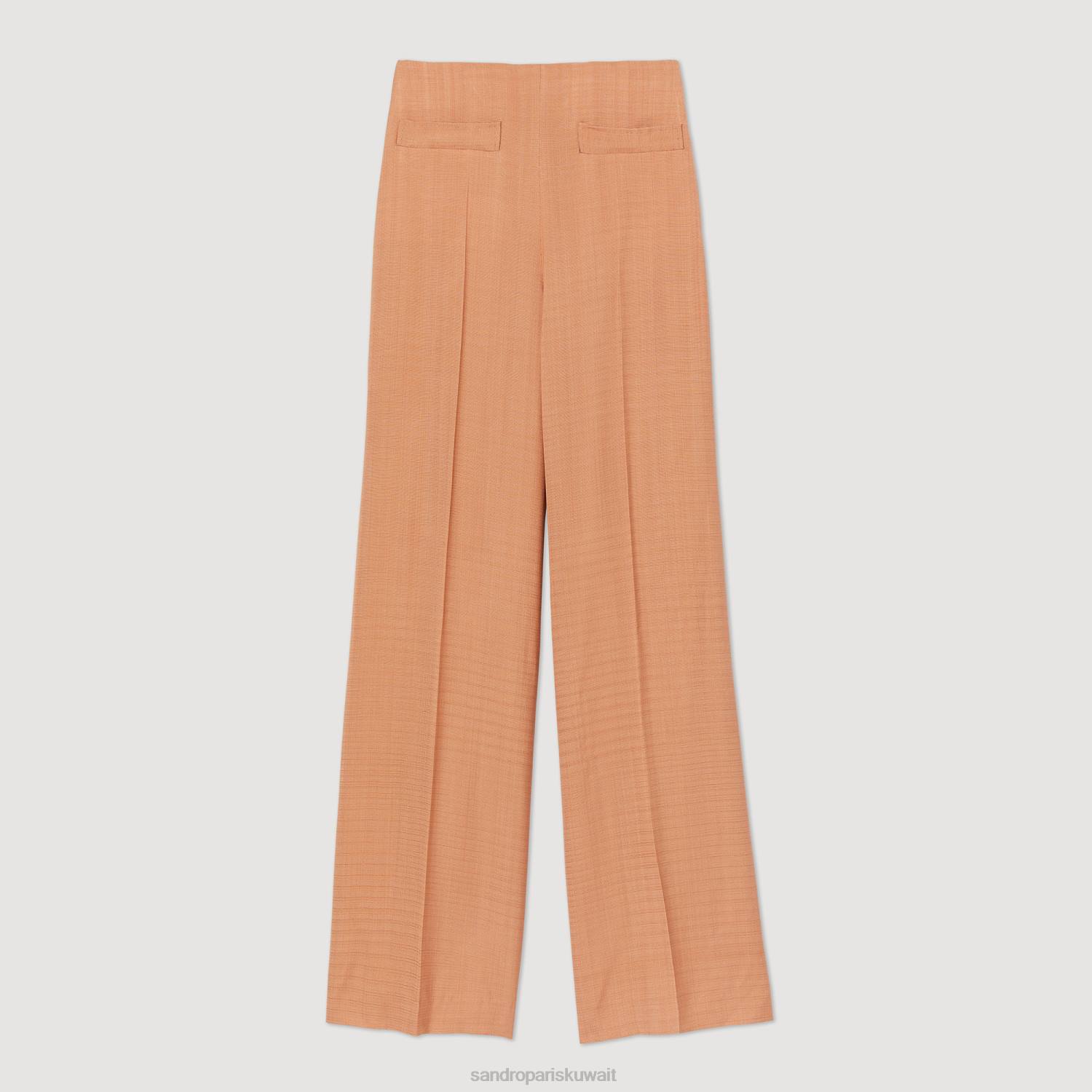 ثياب Sandro Paris السراويل مصممة أرض أمبر نحيف ZJ00348