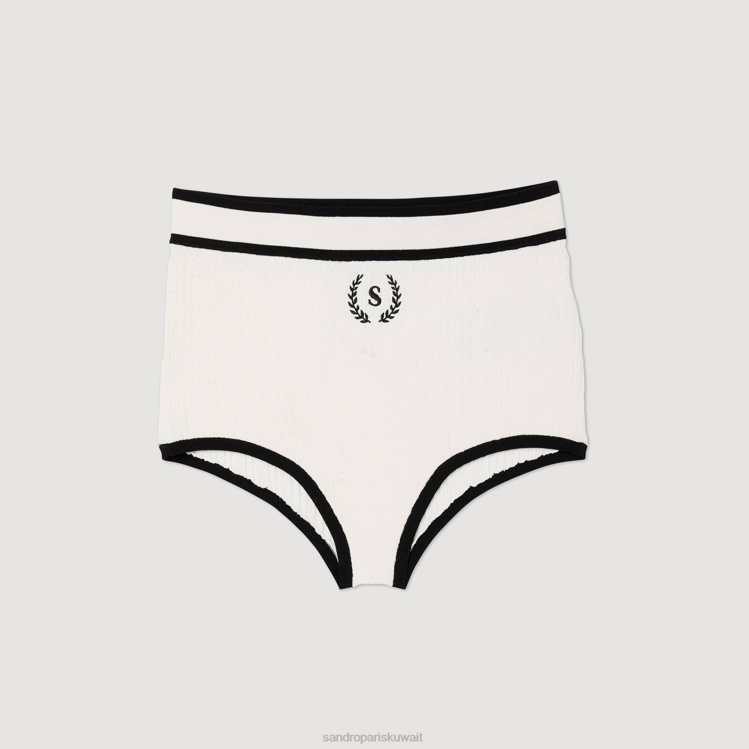 ثياب Sandro Paris ملخصات محبوك أبيض نحيف ZJ00354