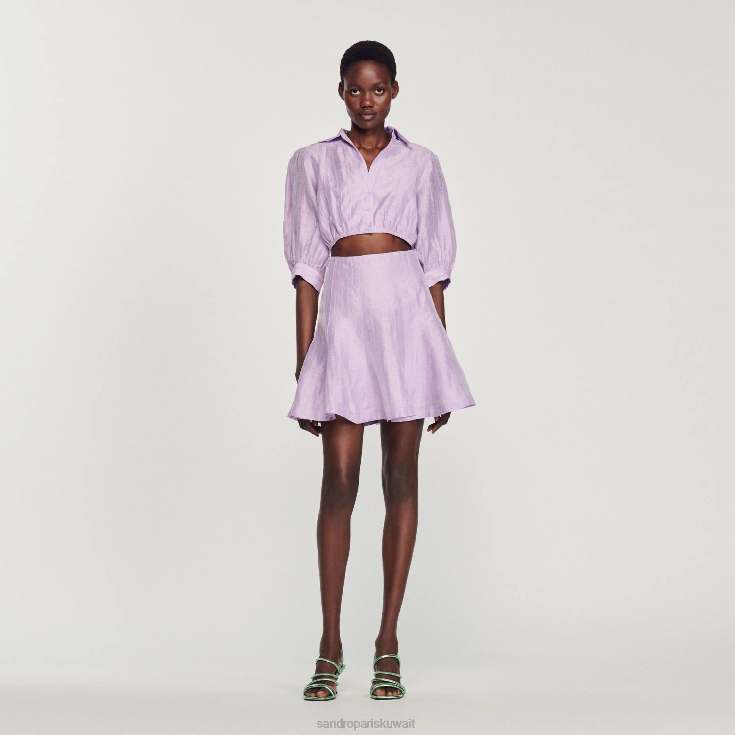 ثياب Sandro Paris فستان قصير مفتوح خبازي نحيف ZJ00359