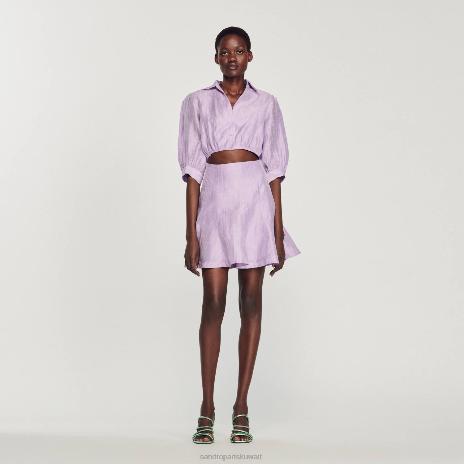 ثياب Sandro Paris فستان قصير مفتوح خبازي نحيف ZJ00359