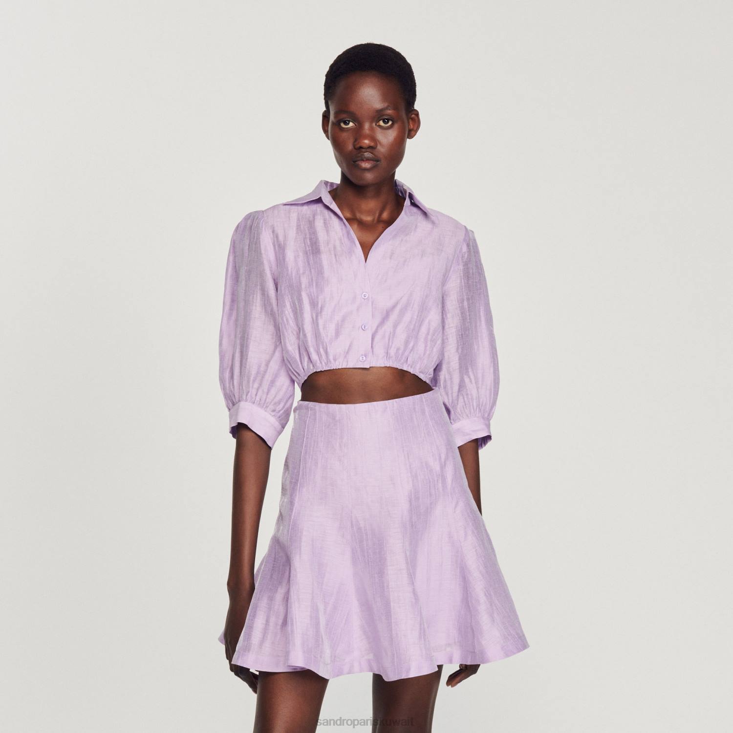 ثياب Sandro Paris فستان قصير مفتوح خبازي نحيف ZJ00359