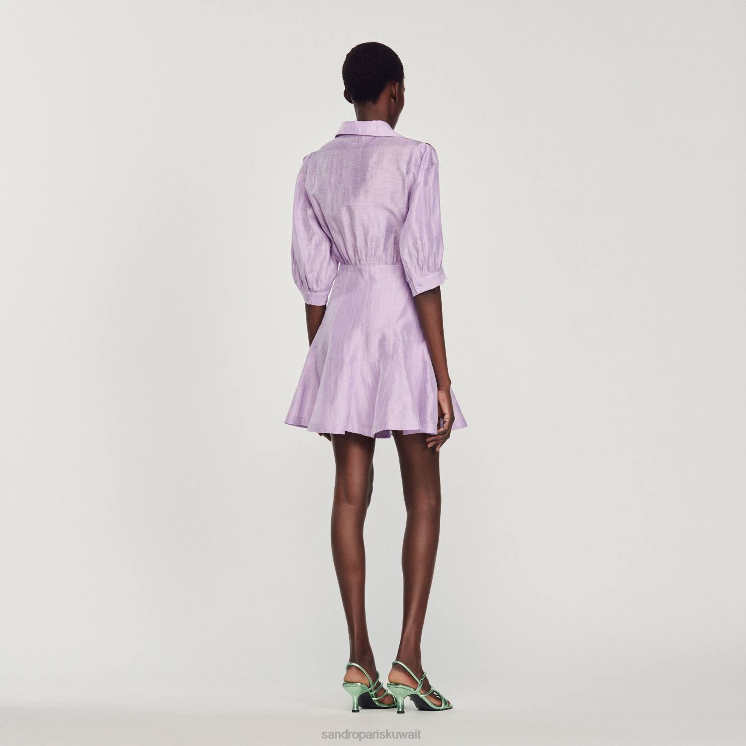 ثياب Sandro Paris فستان قصير مفتوح خبازي نحيف ZJ00359