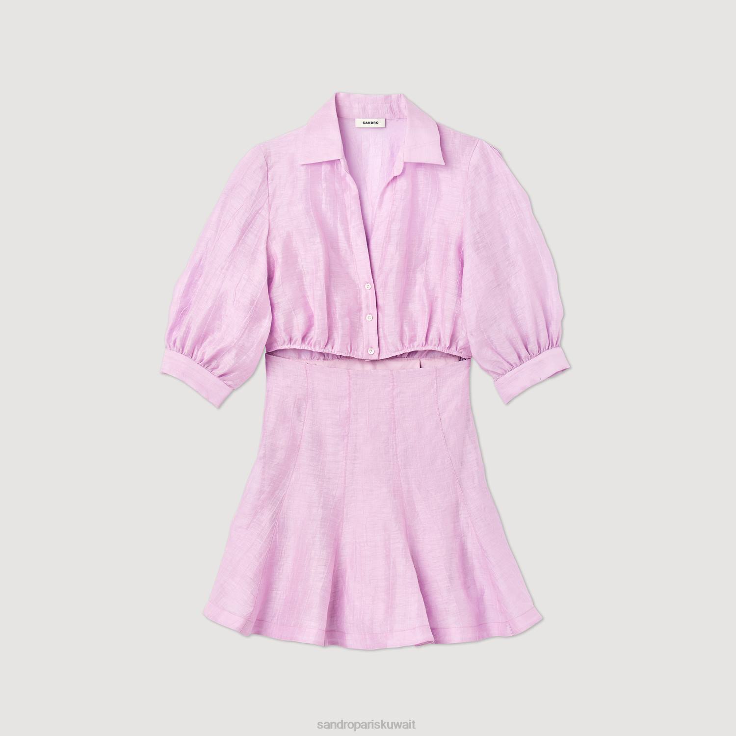 ثياب Sandro Paris فستان قصير مفتوح خبازي نحيف ZJ00359