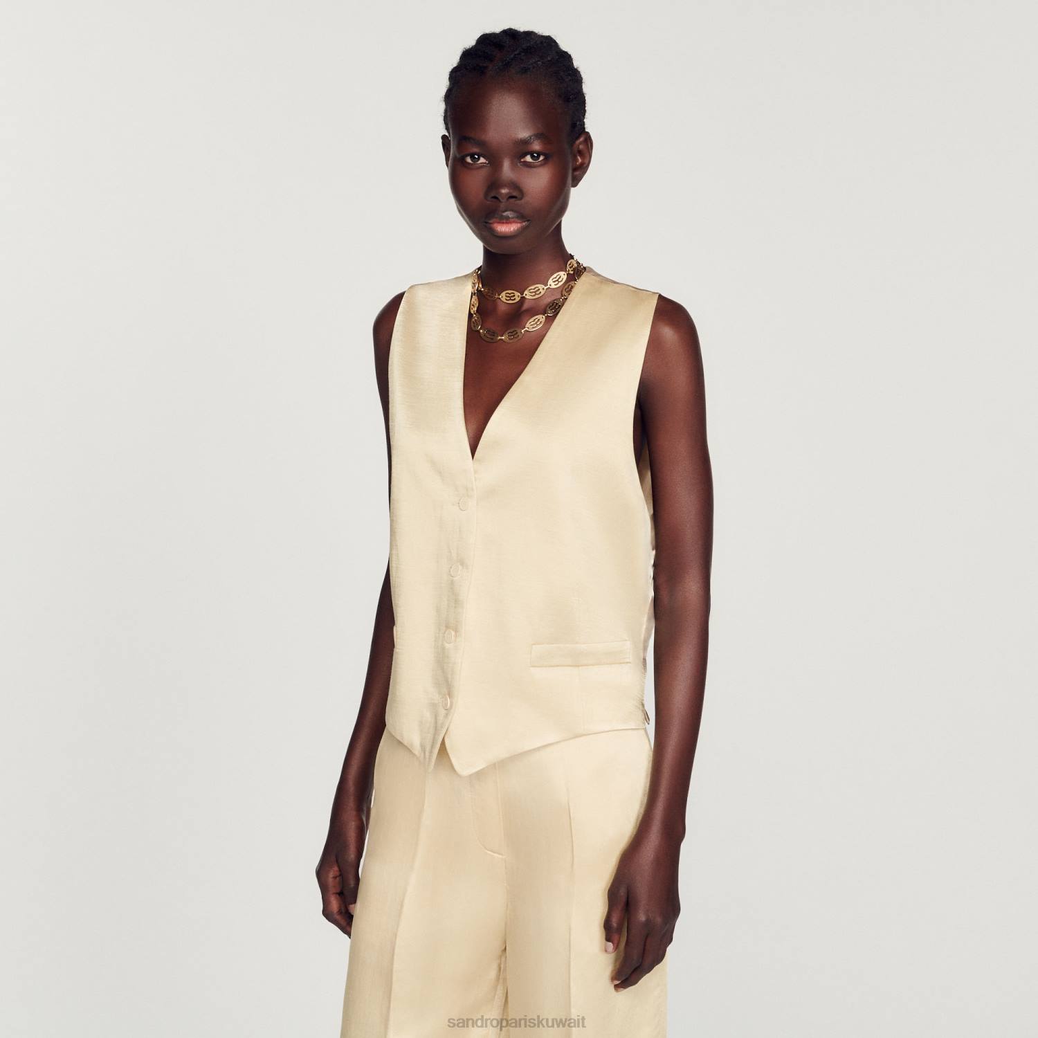 ثياب Sandro Paris صدار الطباشير نحيف ZJ00365