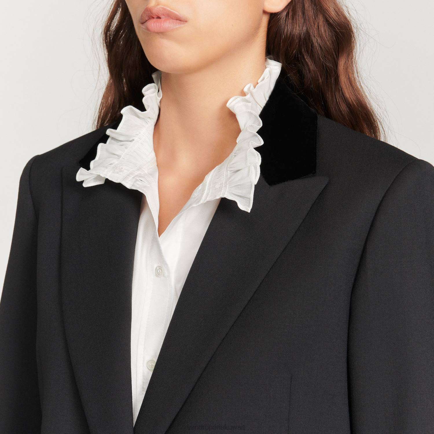 ثياب Sandro Paris سترة مصممة لون واحد نحيف ZJ00386