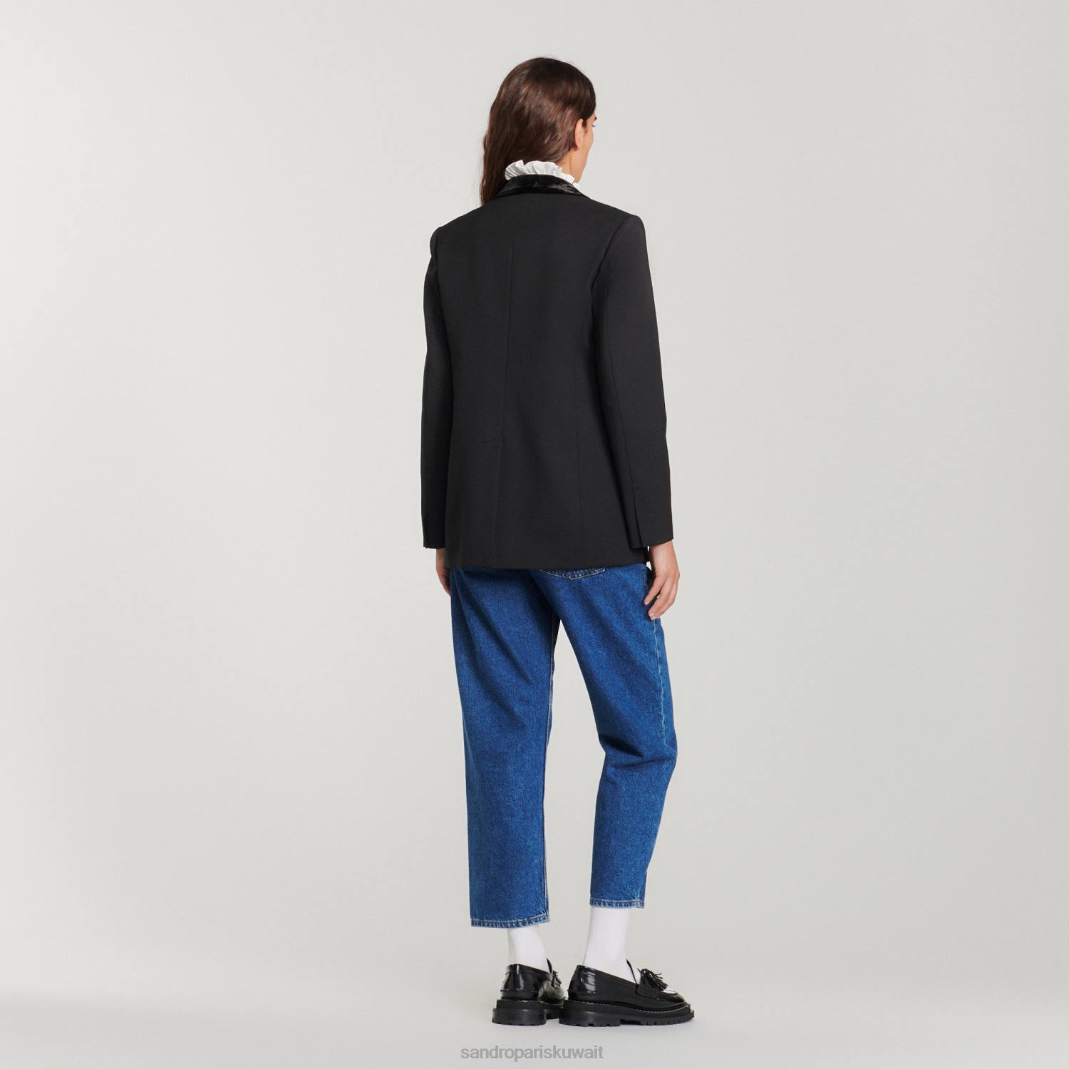 ثياب Sandro Paris سترة مصممة لون واحد نحيف ZJ00386