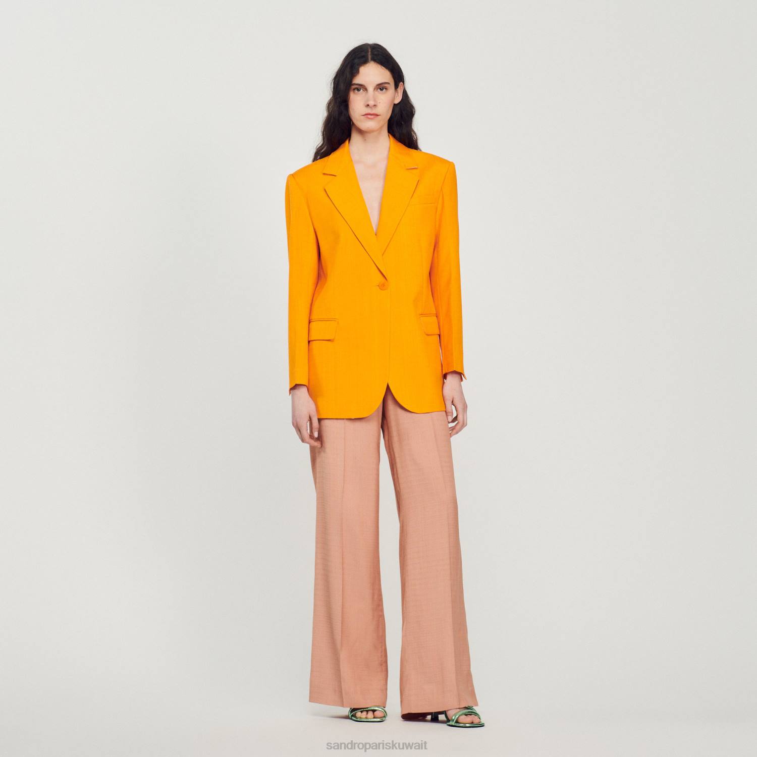 ثياب Sandro Paris سترة مصممة البرتقالي نحيف ZJ00421