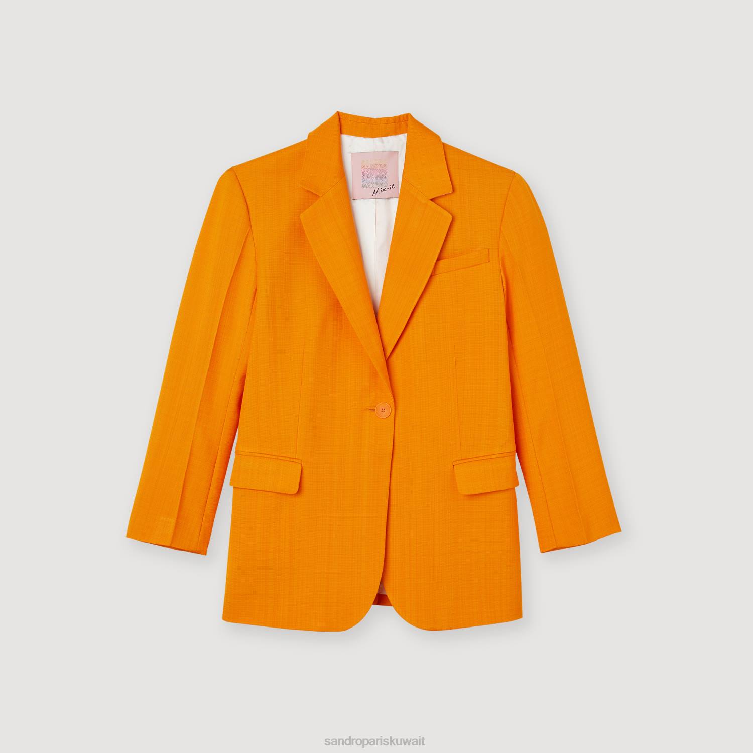 ثياب Sandro Paris سترة مصممة البرتقالي نحيف ZJ00421
