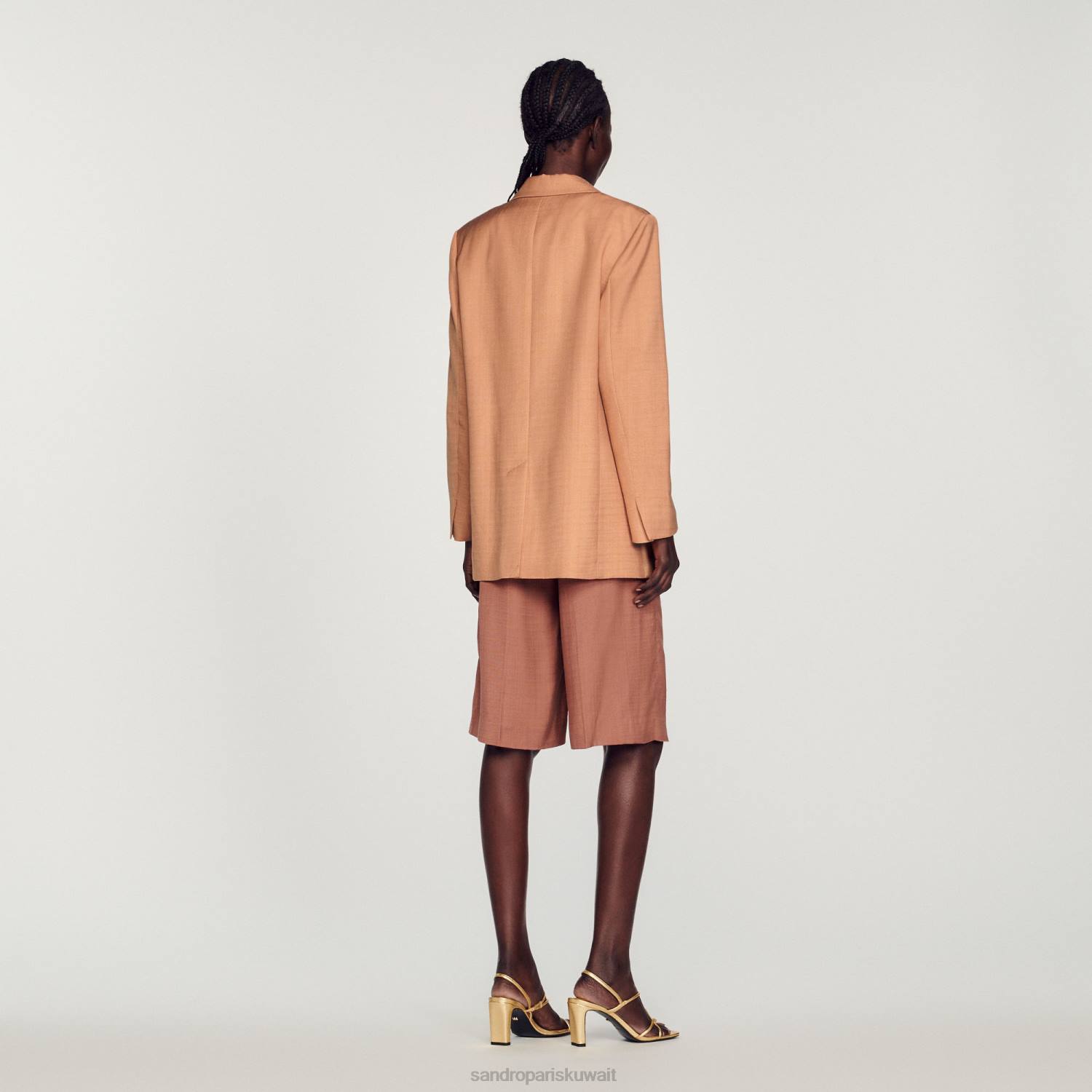 ثياب Sandro Paris سترة مصممة أرض أمبر نحيف ZJ00432