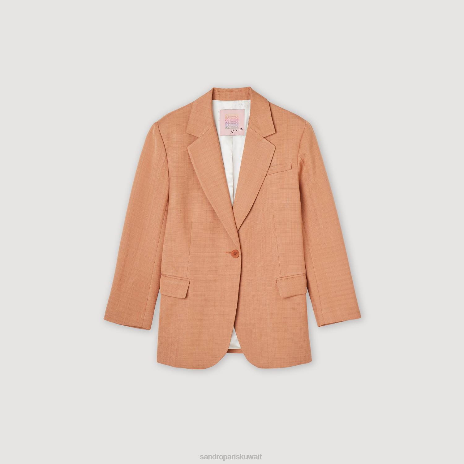 ثياب Sandro Paris سترة مصممة أرض أمبر نحيف ZJ00432