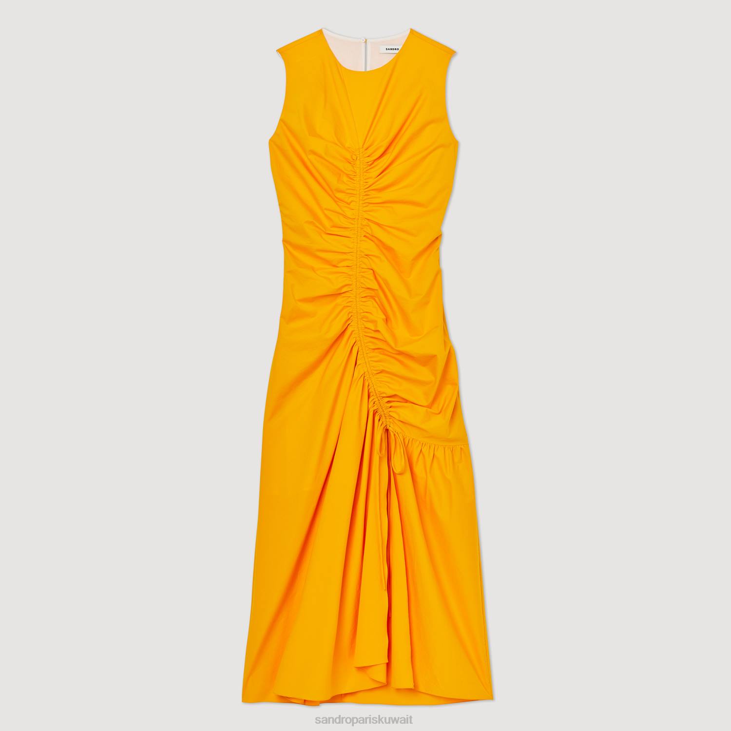 ثياب Sandro Paris فستان طويل ومجمع البرتقال الحمضي نحيف ZJ00445