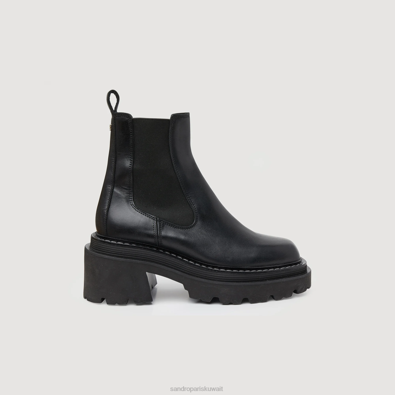 أحذية Sandro Paris أحذية الكاحل تشيلسي أسود نحيف ZJ00490