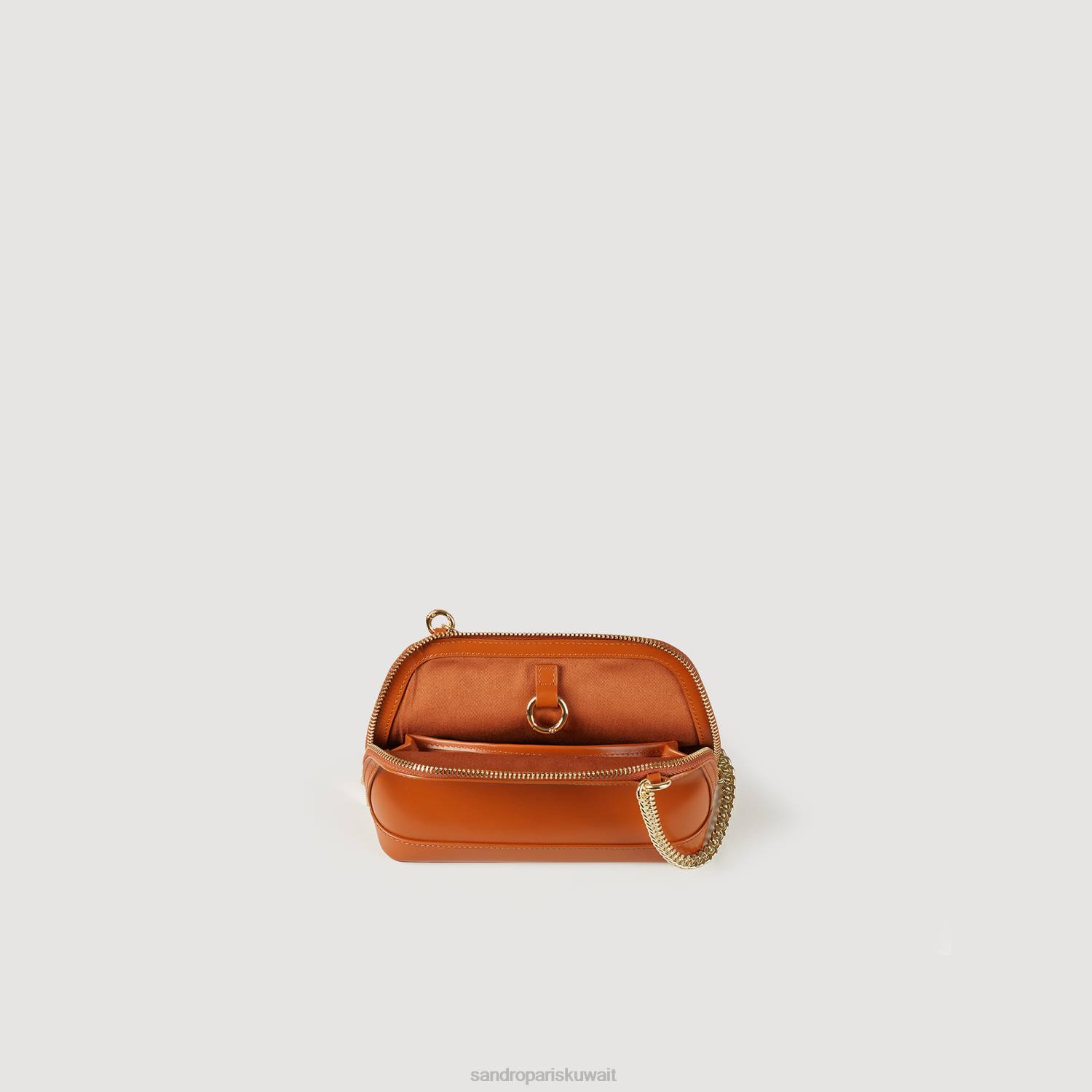 مُكَمِّلات Sandro Paris حقيبة ريتا من الجلد الناعم الكراميل نحيف ZJ00509