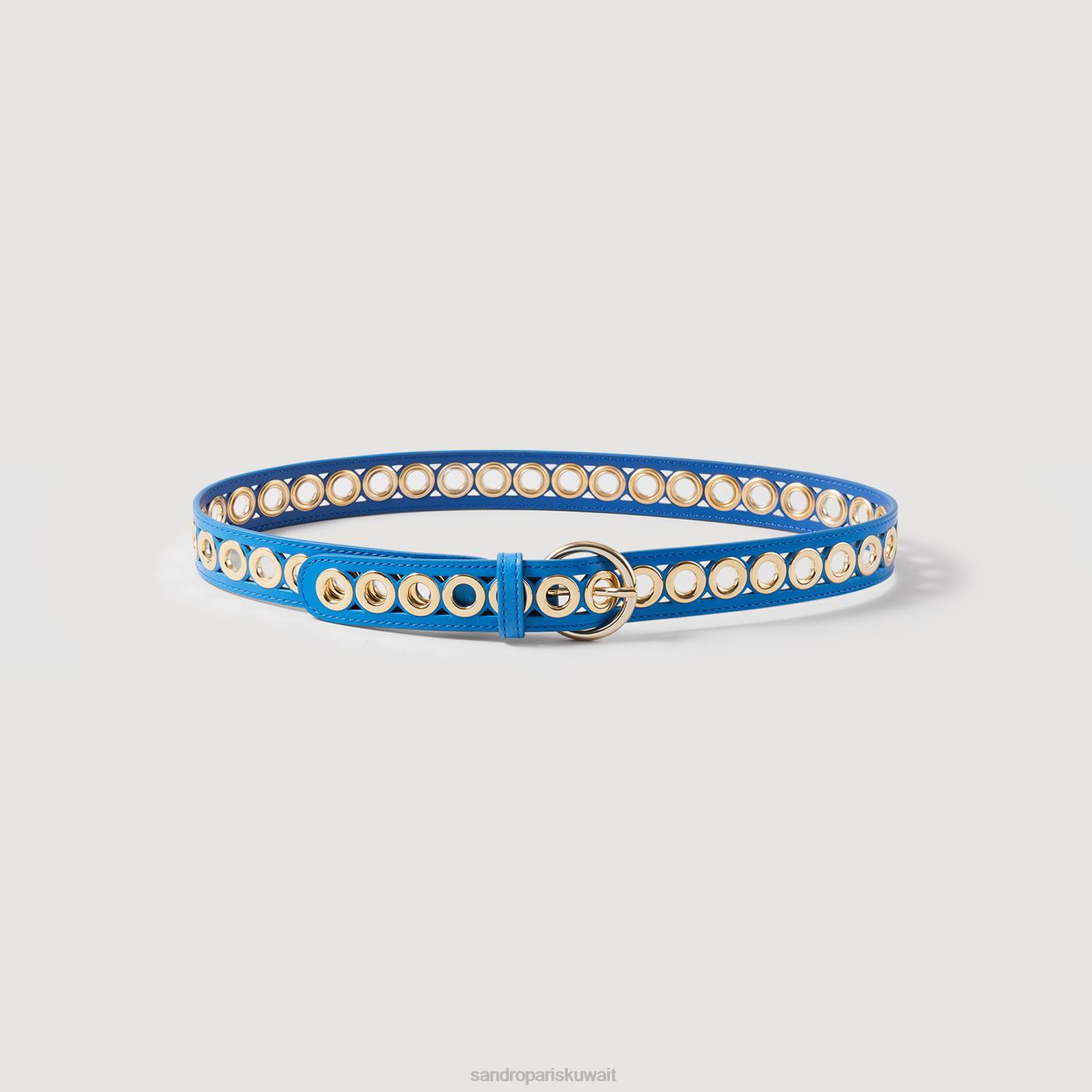 مُكَمِّلات Sandro Paris حزام من الجلد أزرق نحيف ZJ00513