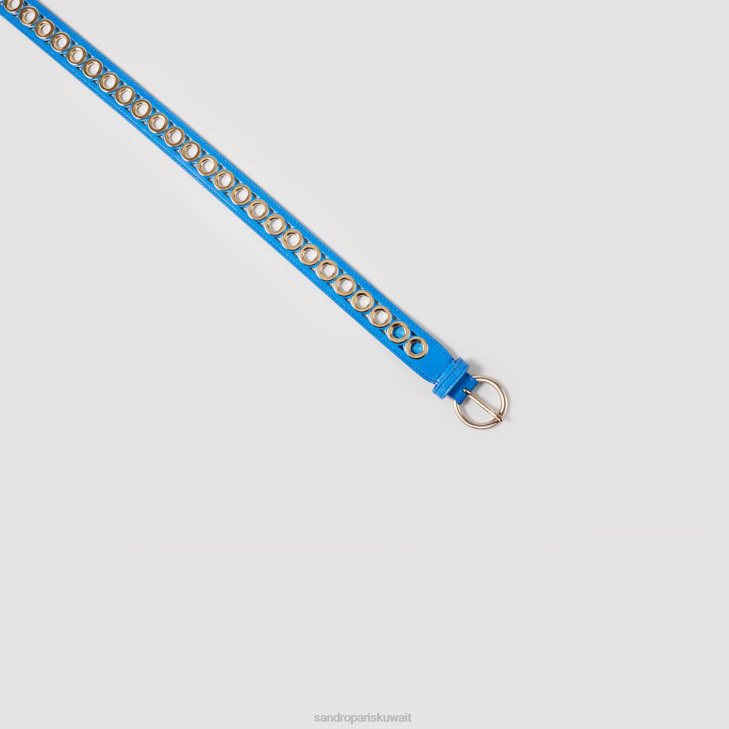 مُكَمِّلات Sandro Paris حزام من الجلد أزرق نحيف ZJ00513